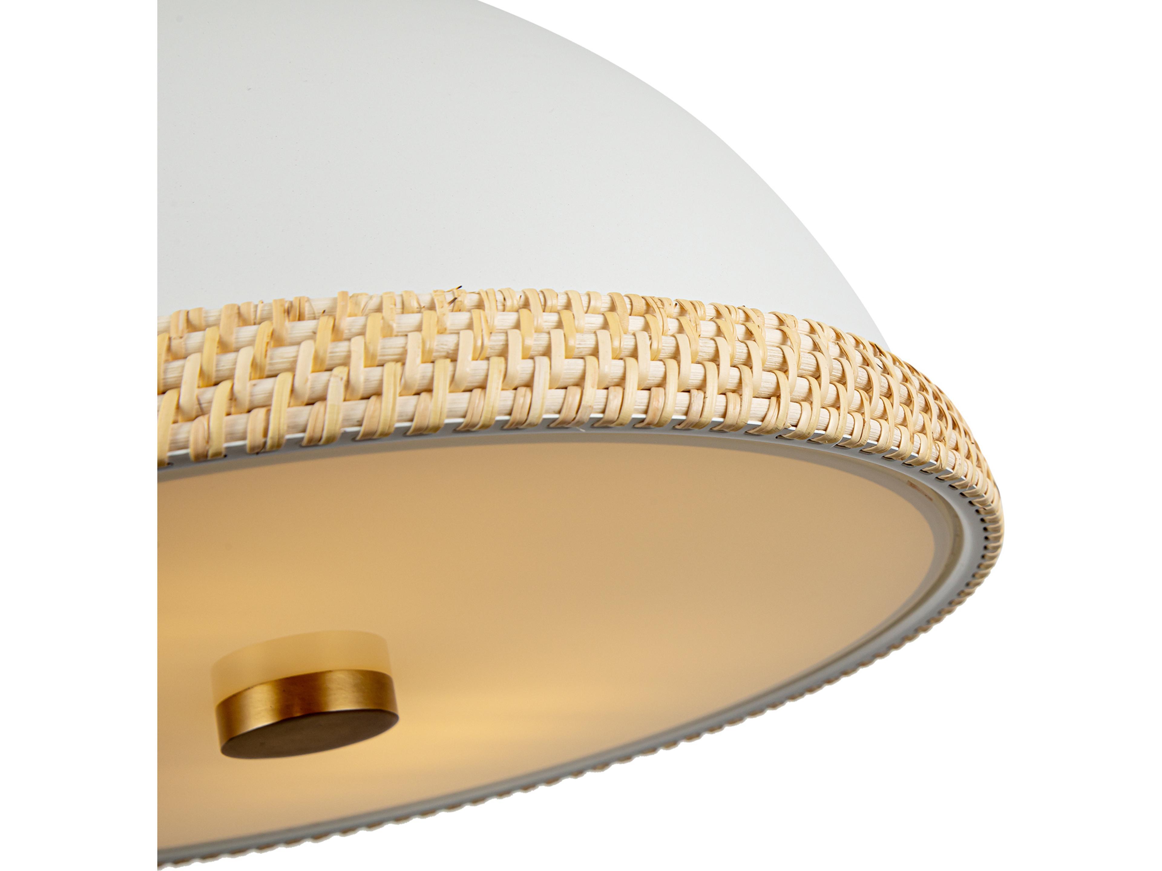 Alora Lighting Doral 2-Light Matte White Vintage Brass Dome Pendant