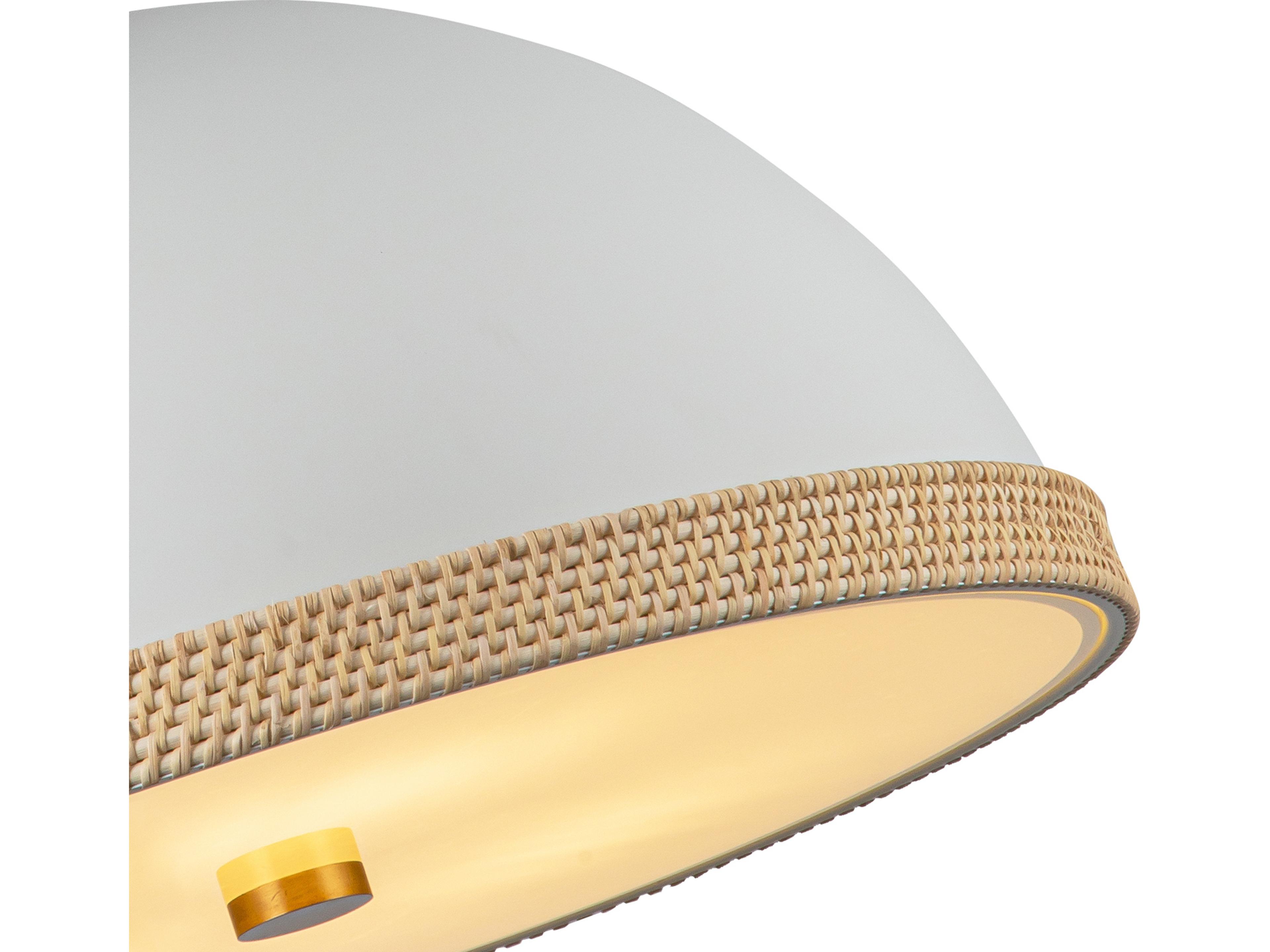 Alora Lighting Doral 3-Light Matte White Vintage Brass Dome Pendant