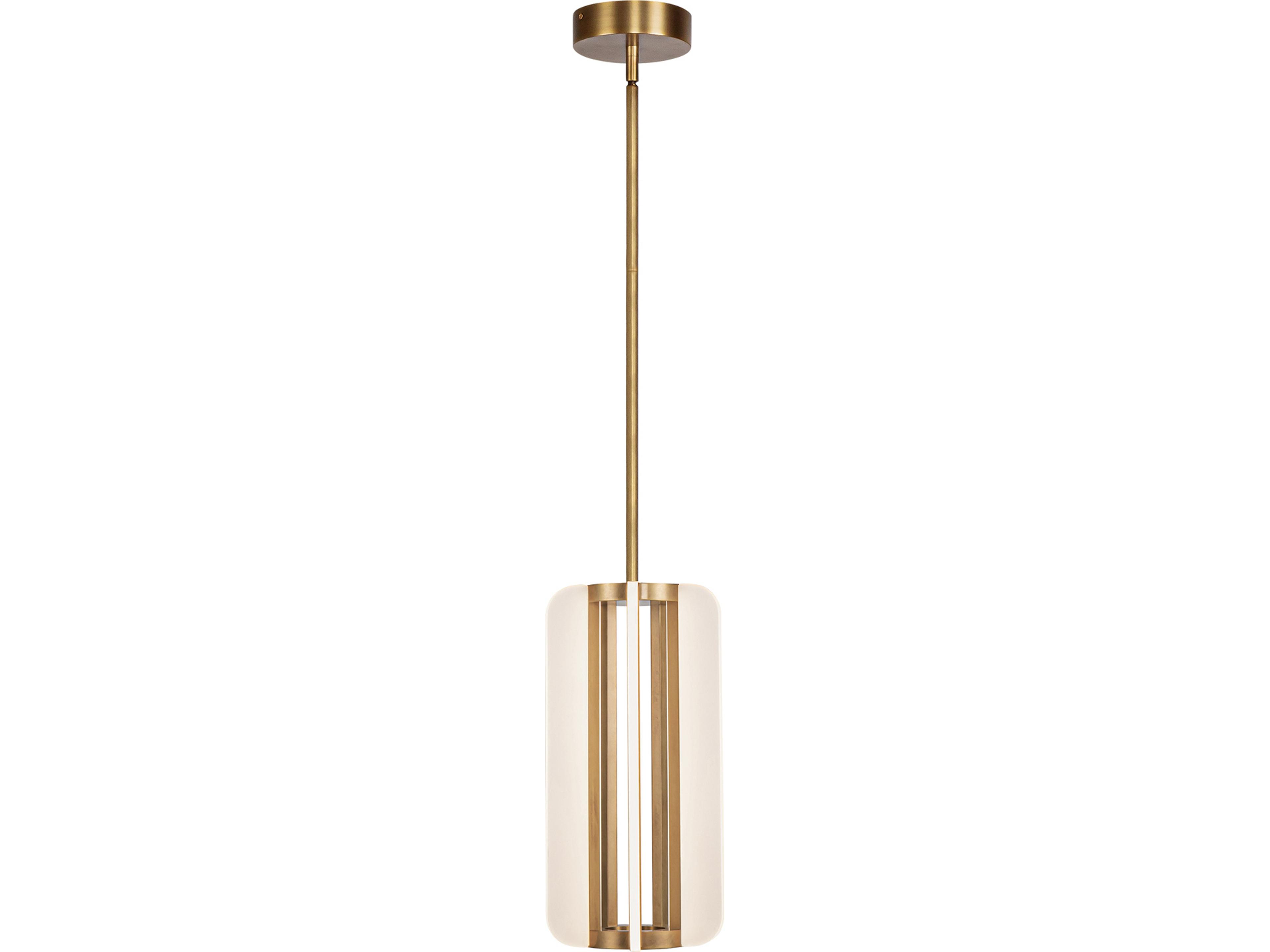 Anders LED Pendant in Vintage Brass Modern Deco