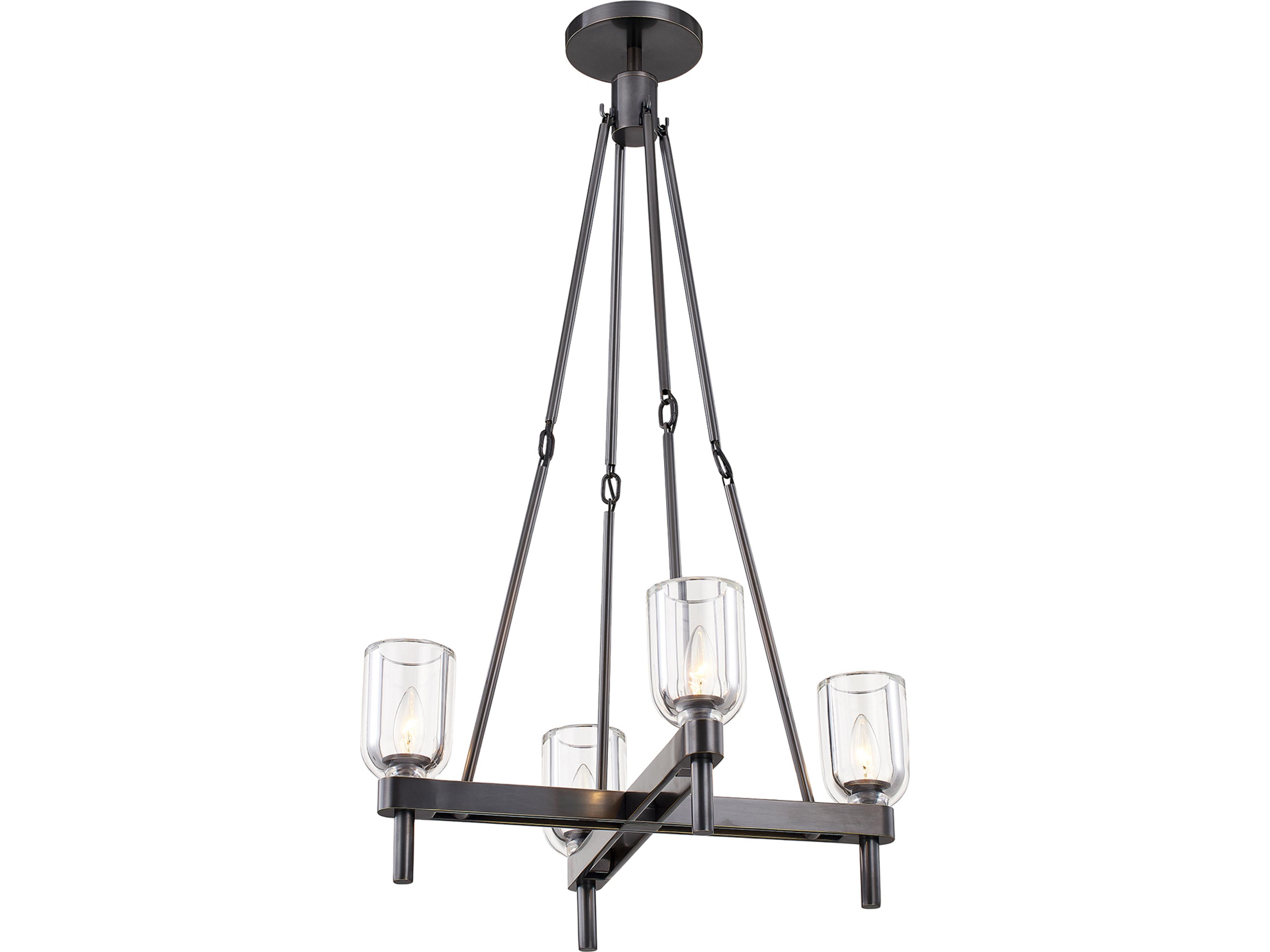 Lucian Pendant Chandelier in Urban Bronze with Clear Crystal