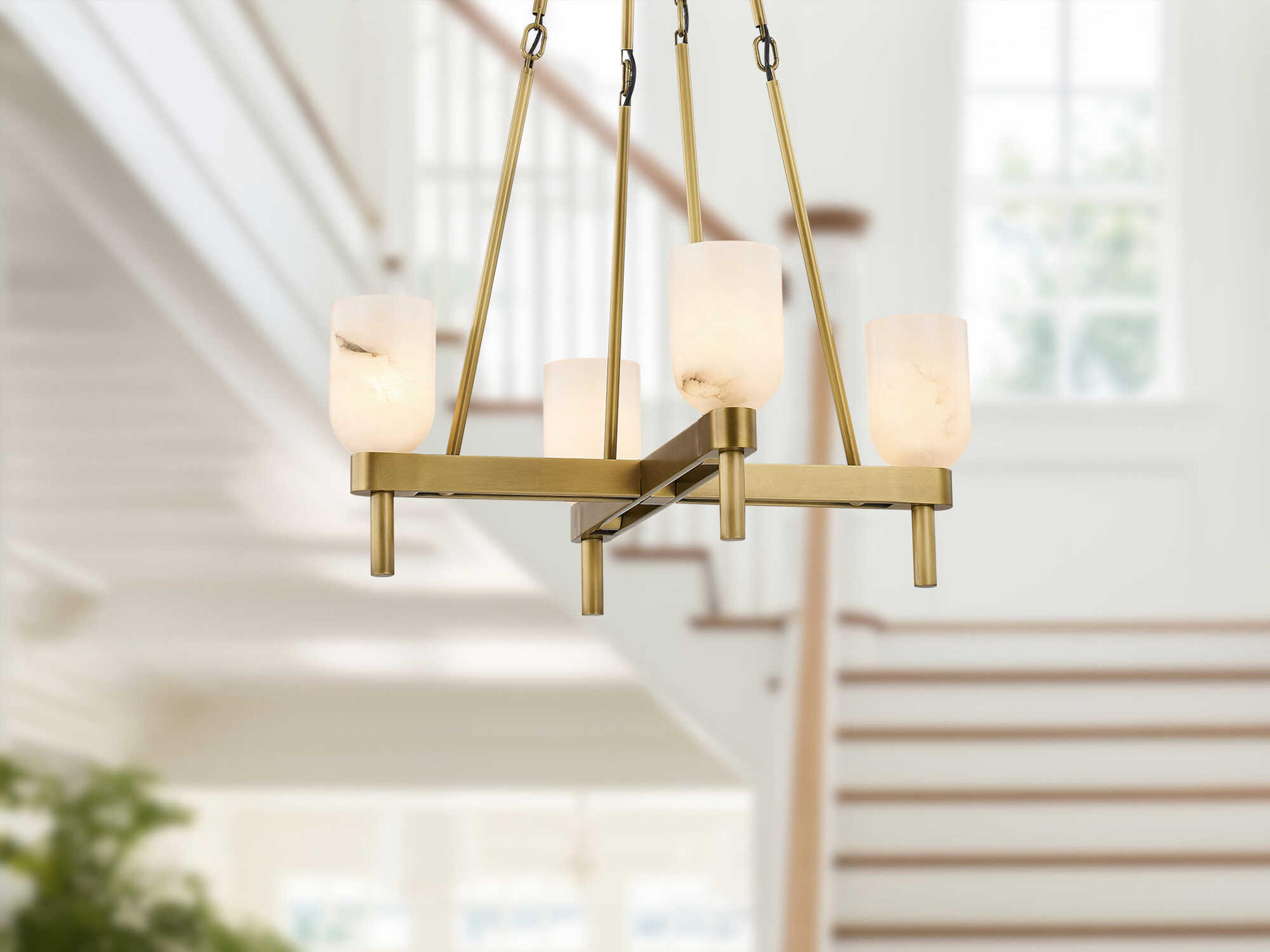 Alora Lighting Lucian 4-Light Vintage Brass Chandelier