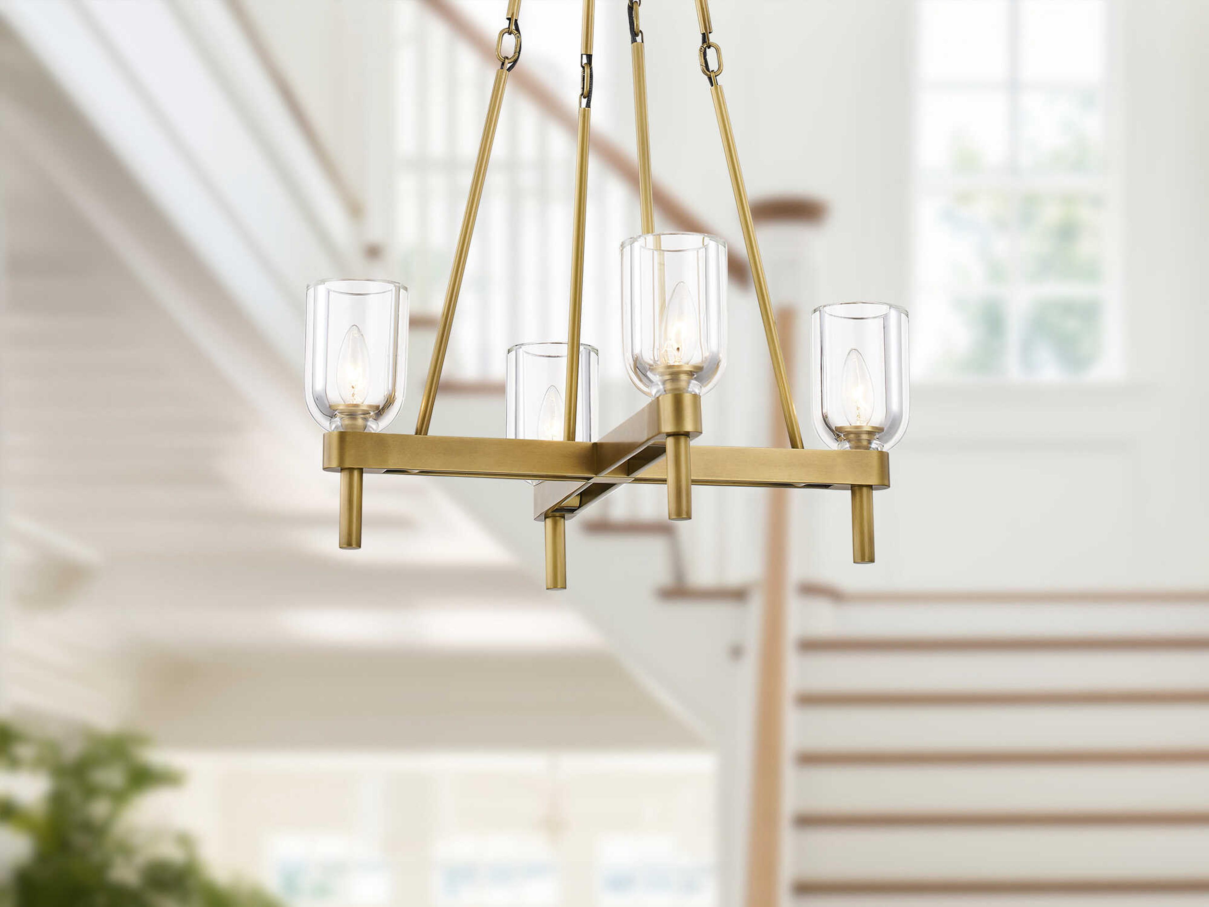 Alora Lighting Lucian 4-Light Vintage Brass Chandelier