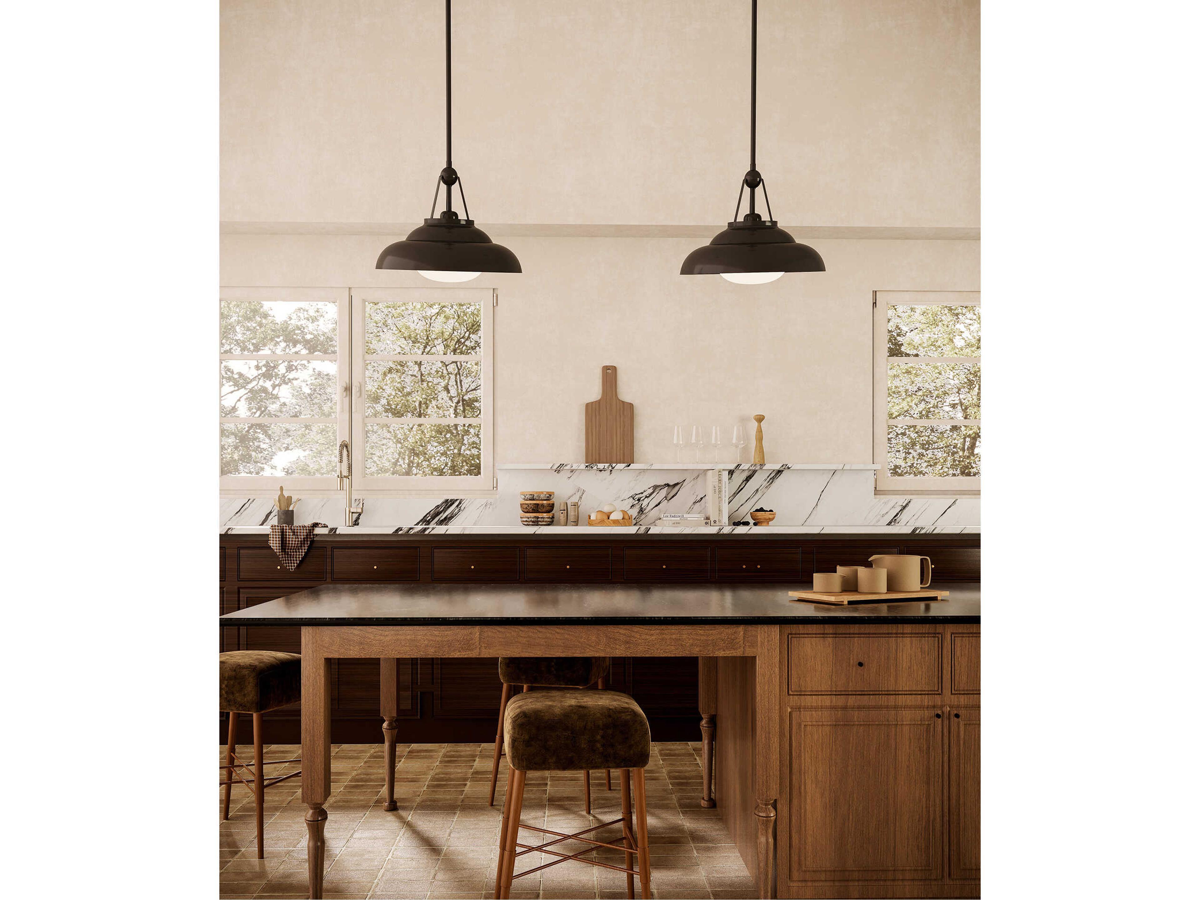 Alora Lighting Palmetto 1-Light Urban Bronze Black Dome Pendant