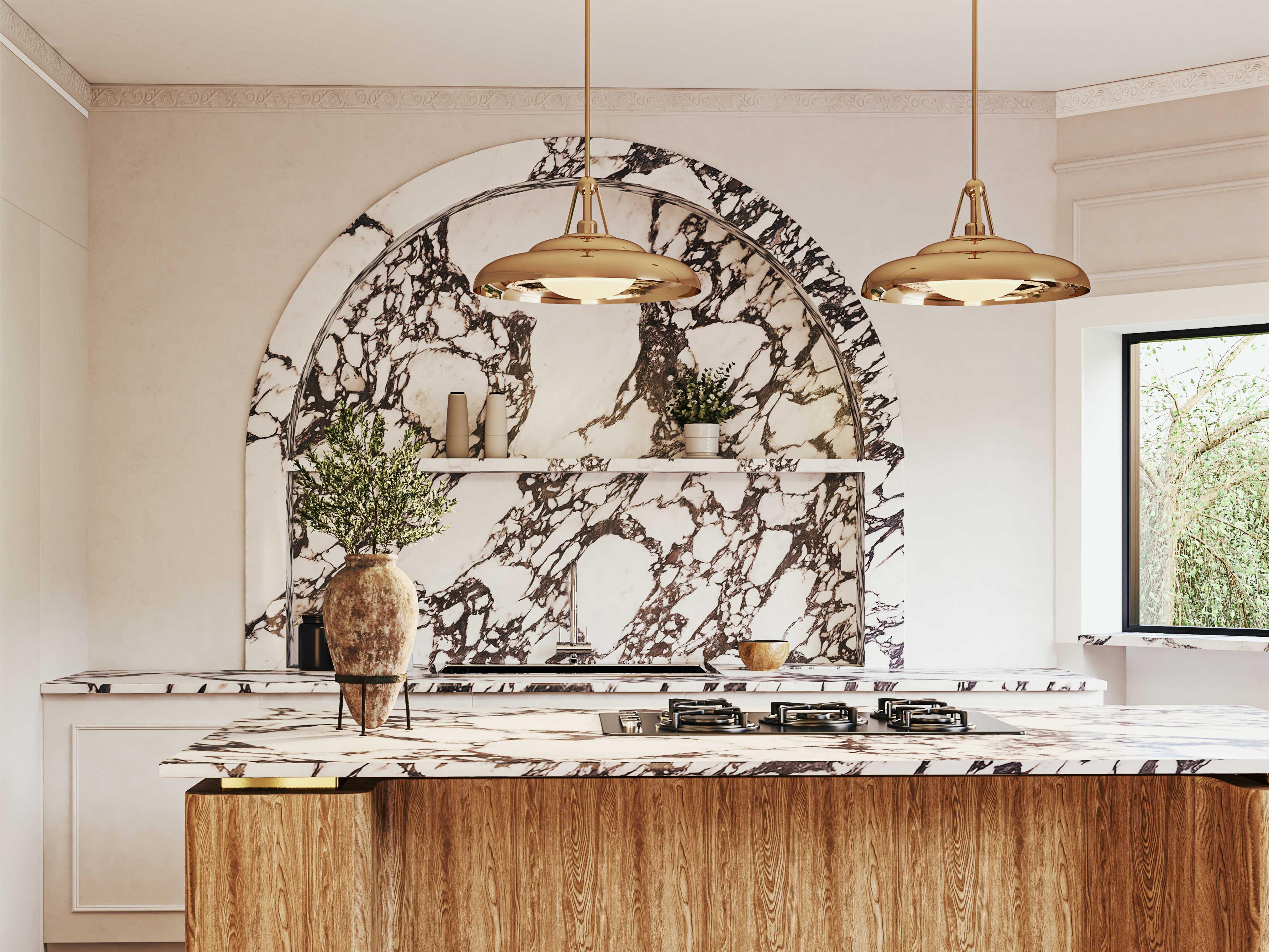 Alora Lighting Palmetto 1-Light Polished Brass Dome Pendant