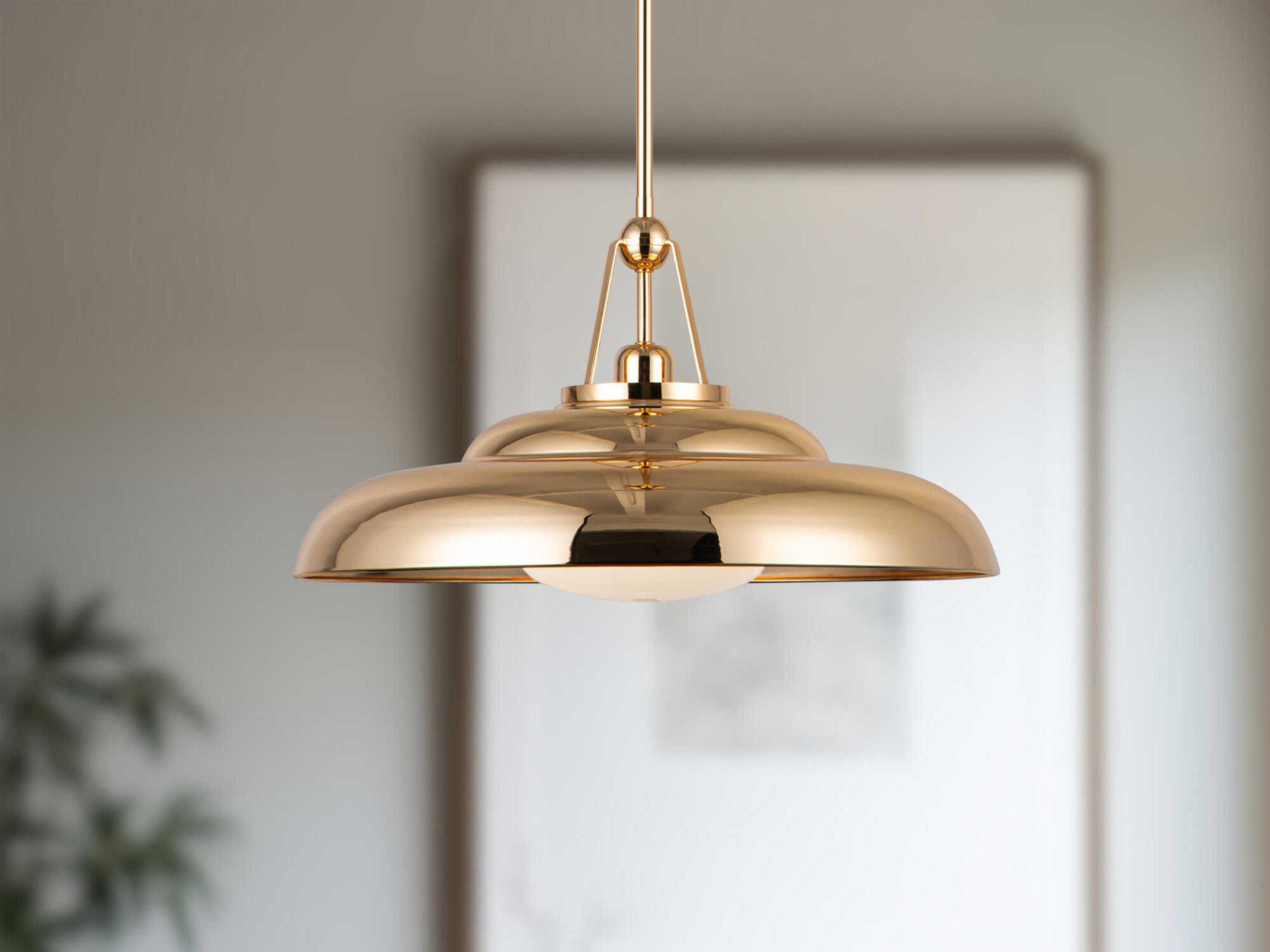 Alora Lighting Palmetto 1-Light Polished Brass Dome Pendant