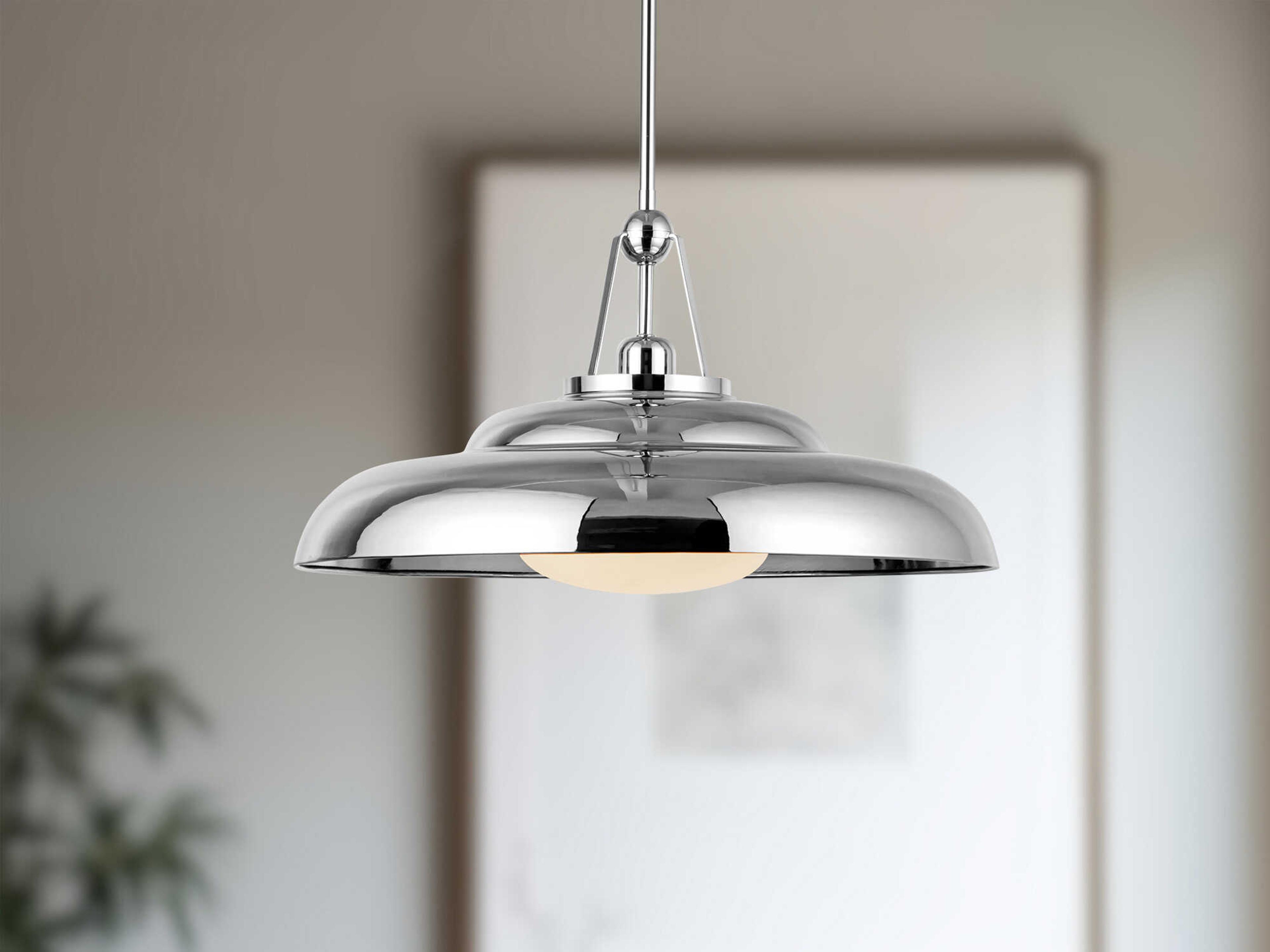 Alora Lighting Palmetto 1-Light Polished Nickel Dome Pendant