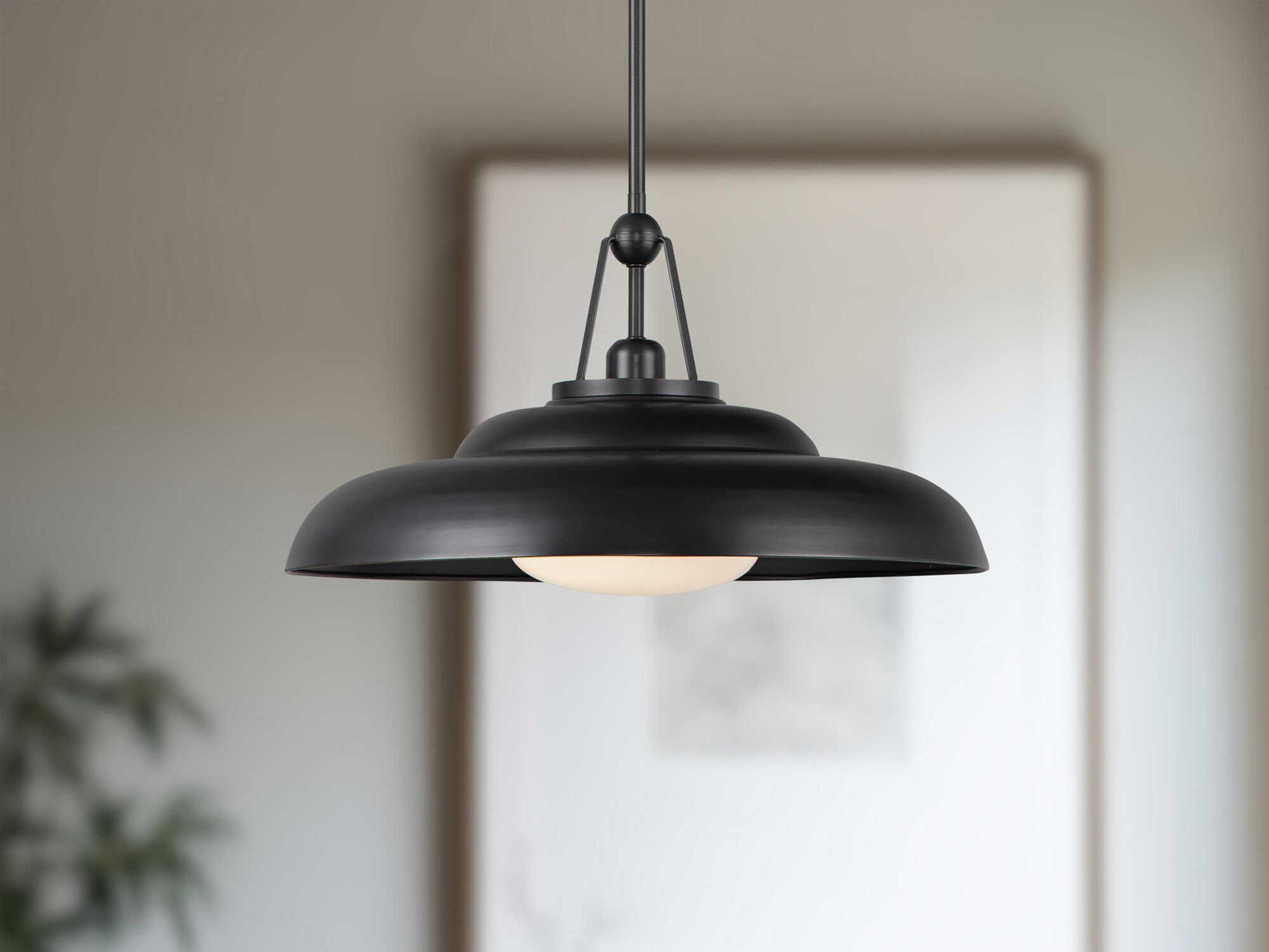 Alora Lighting Palmetto 1-Light Urban Bronze Black Dome Pendant