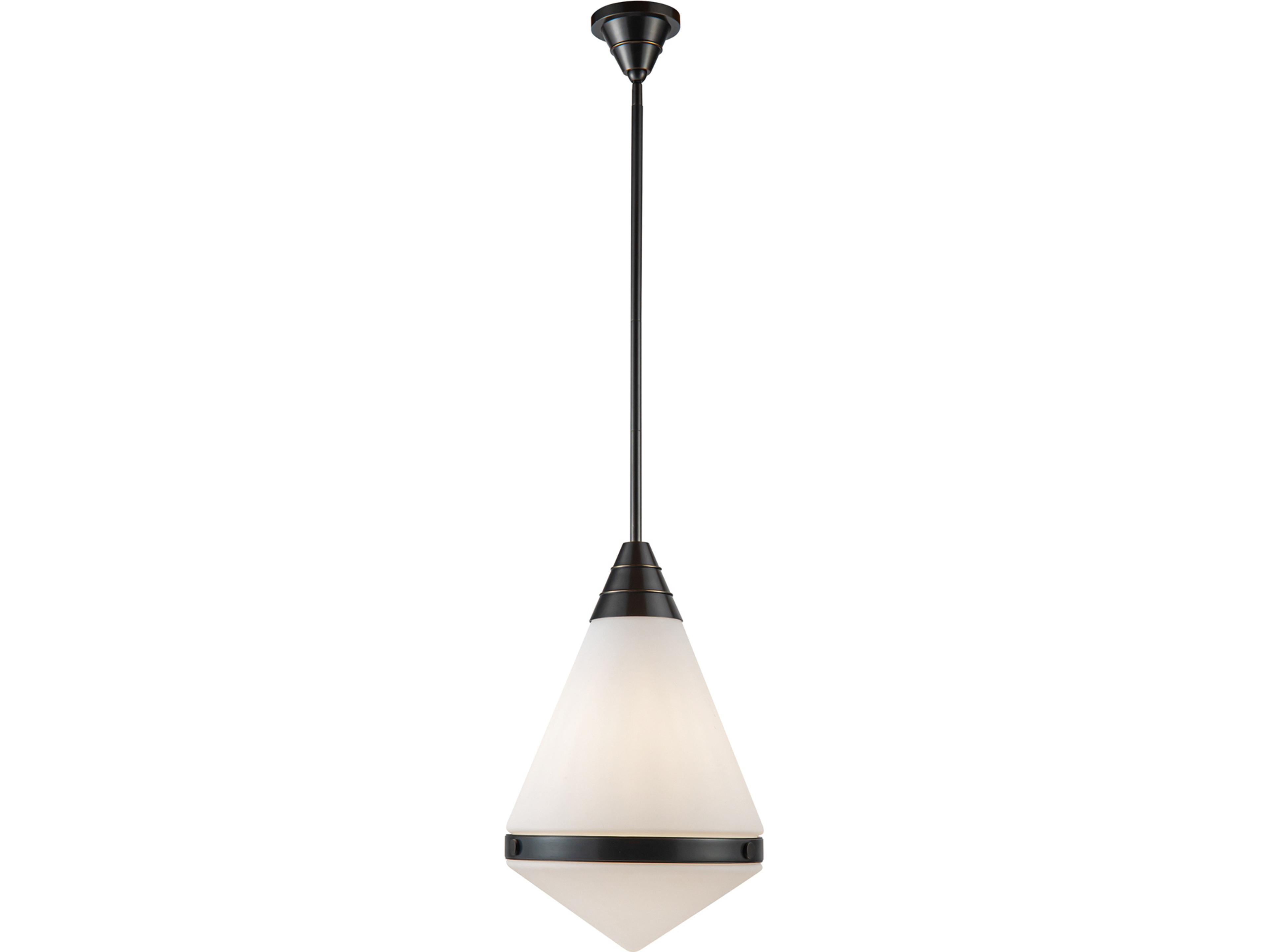 Willard Pendant Light in Urban Bronze with Matte Opal Glass
