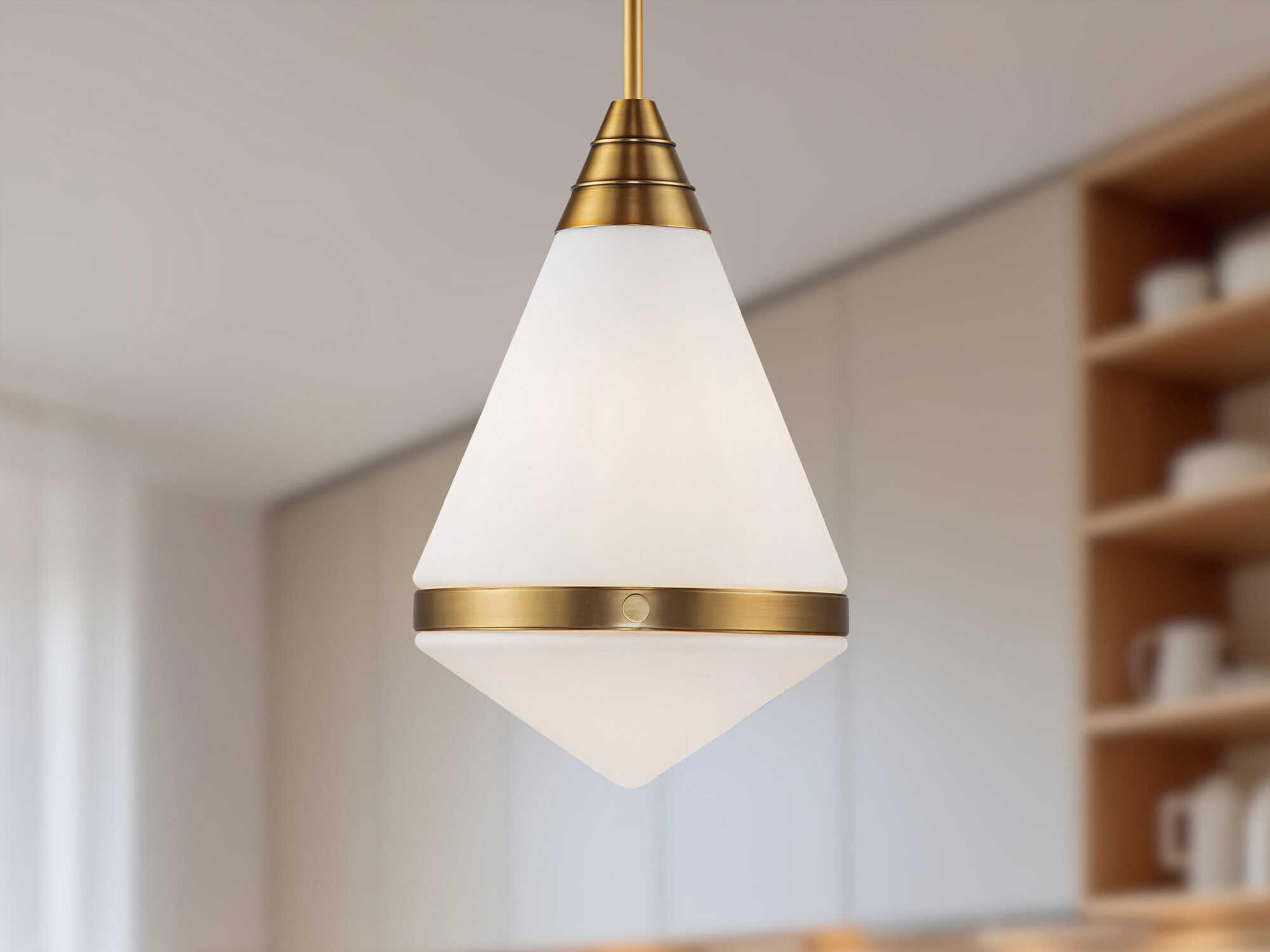 Alora Lighting Willard 1-Light Vintage Brass Geometric Pendant