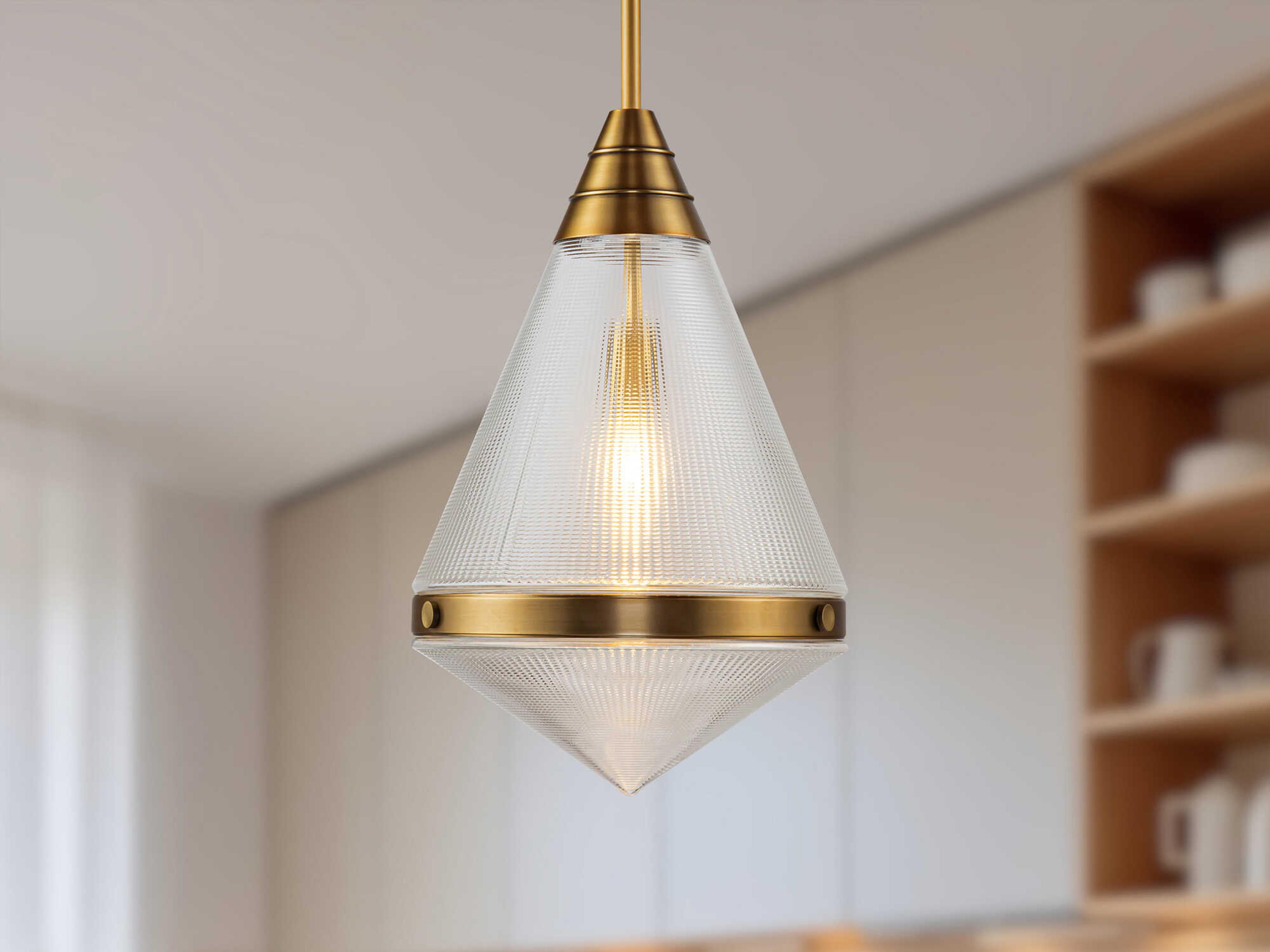 Alora Lighting Willard 1-Light Vintage Brass Geometric Pendant