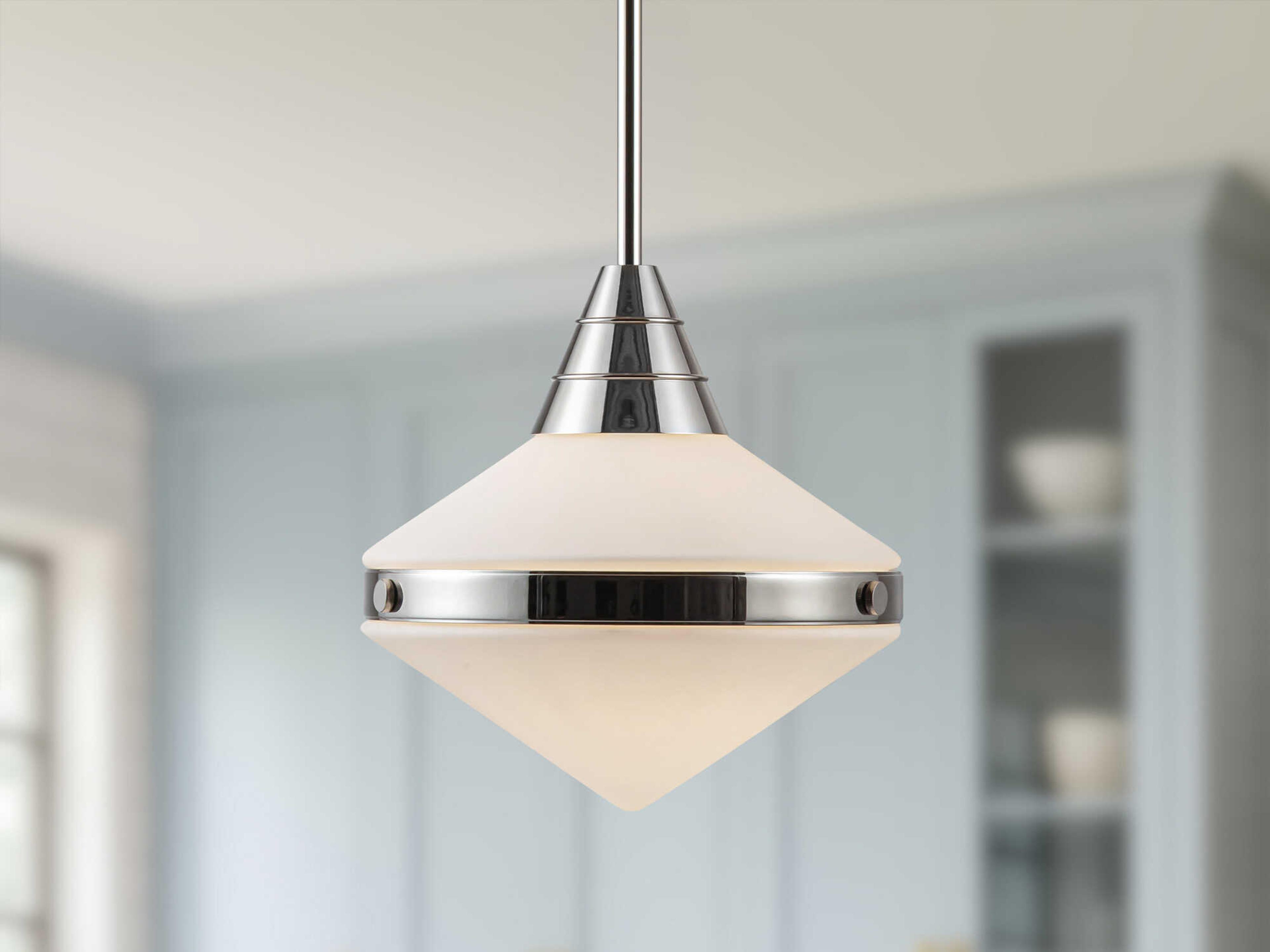 Alora Lighting Willard 1-Light Polished Nickel Geometric Pendant