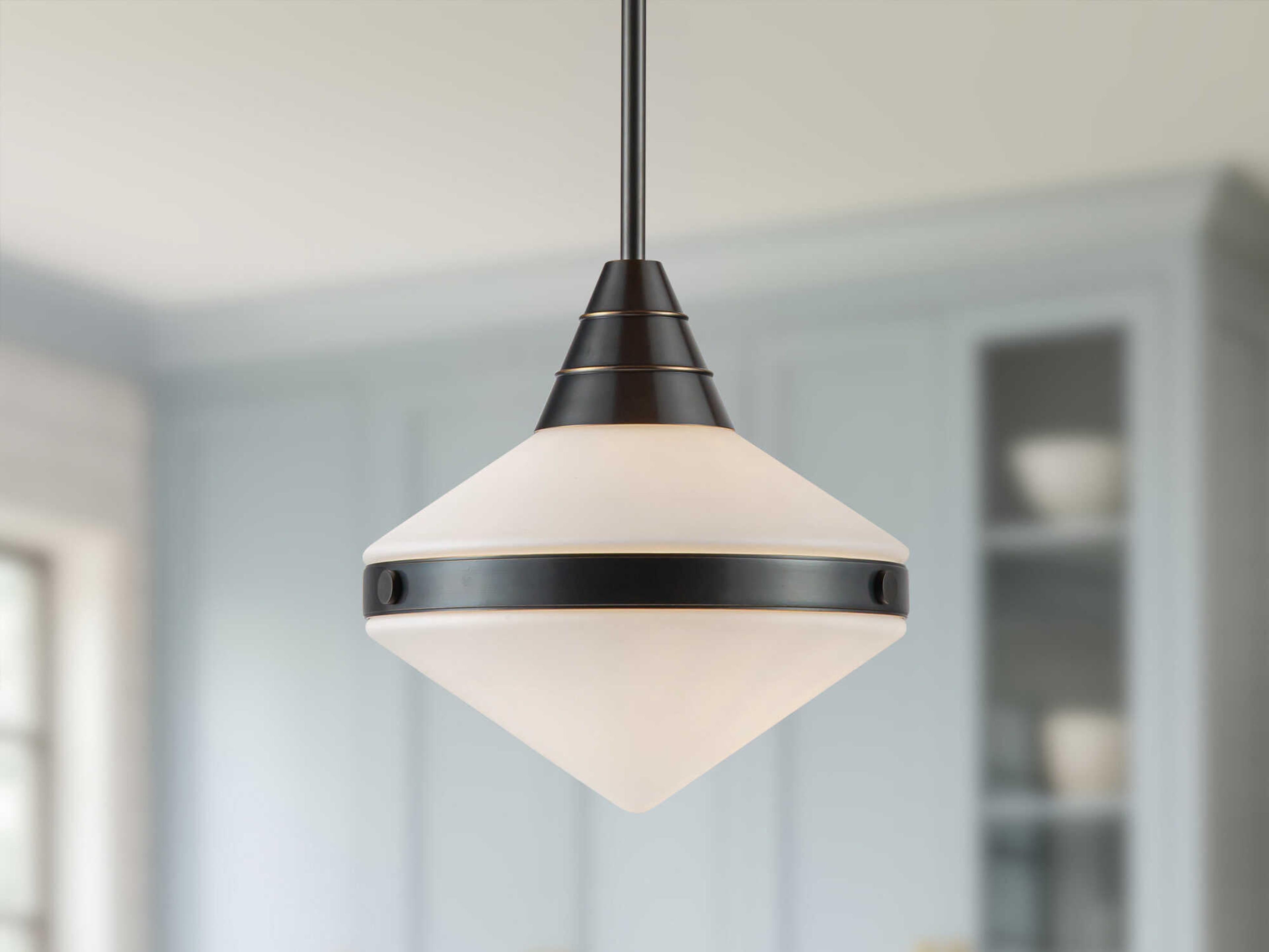 Alora Lighting Willard 1-Light Urban Bronze Black Geometric Pendant