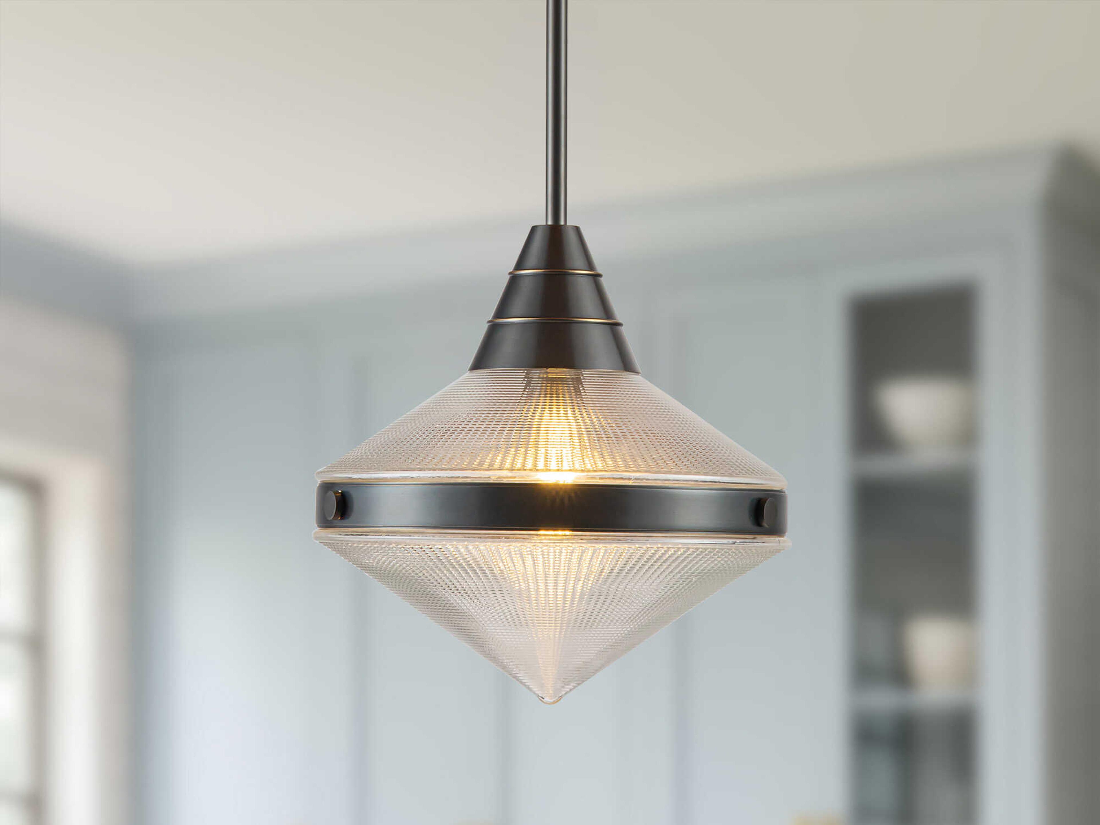 Alora Lighting Willard 1-Light Urban Bronze Black Geometric Pendant