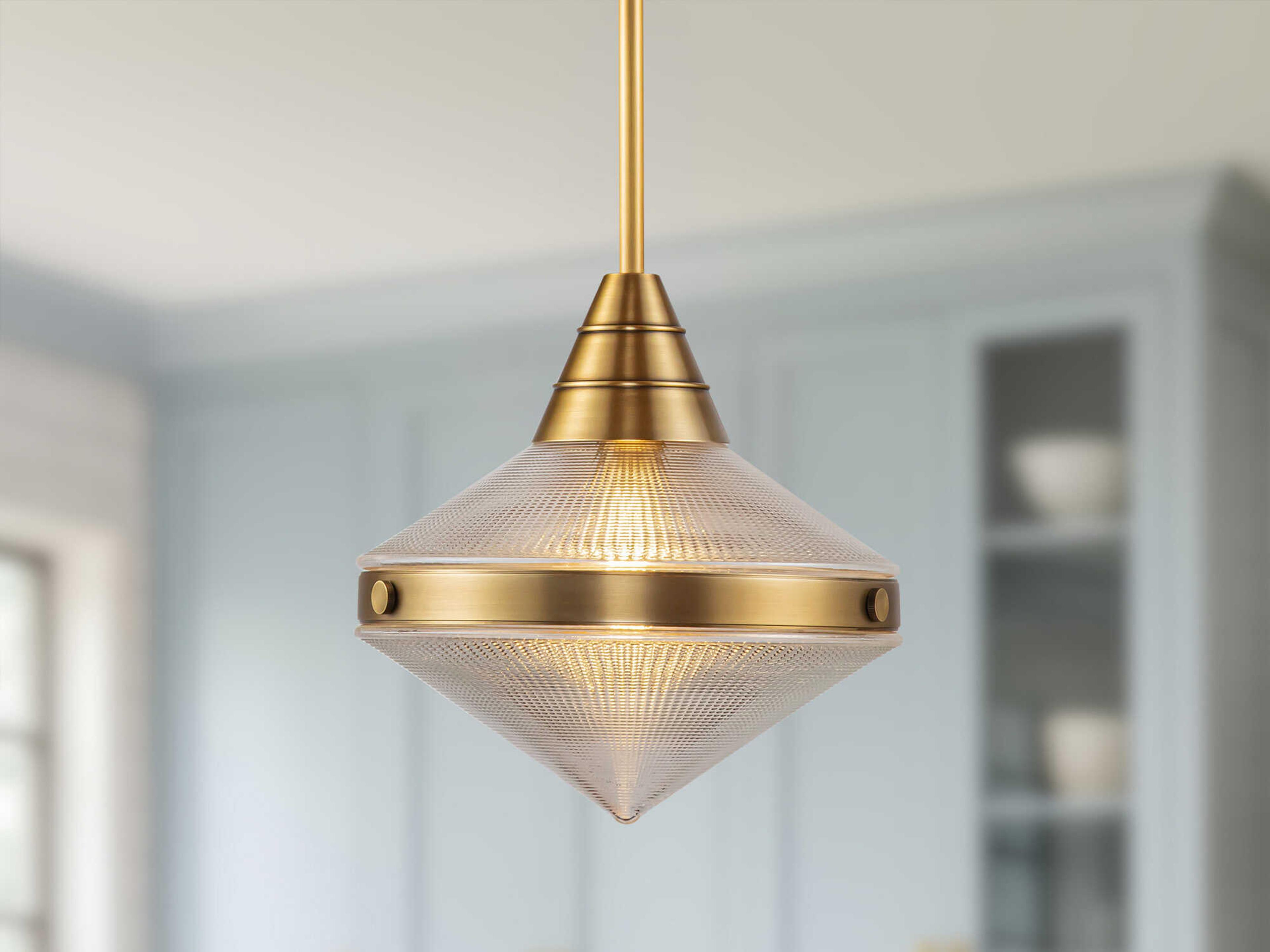 Alora Lighting Willard 1-Light Vintage Brass Geometric Pendant
