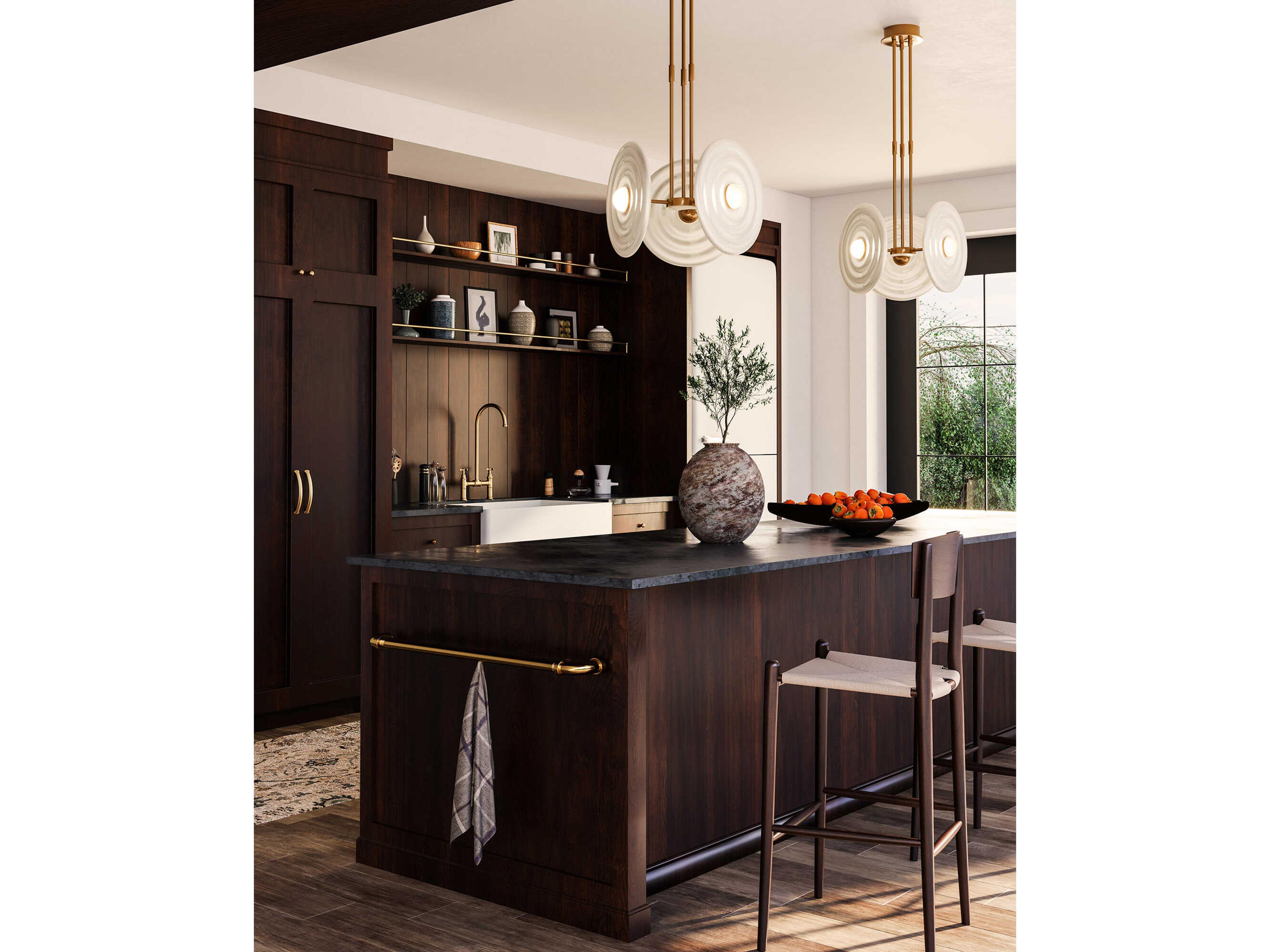 Alora Lighting Harbour Vintage Brass Dome Pendant