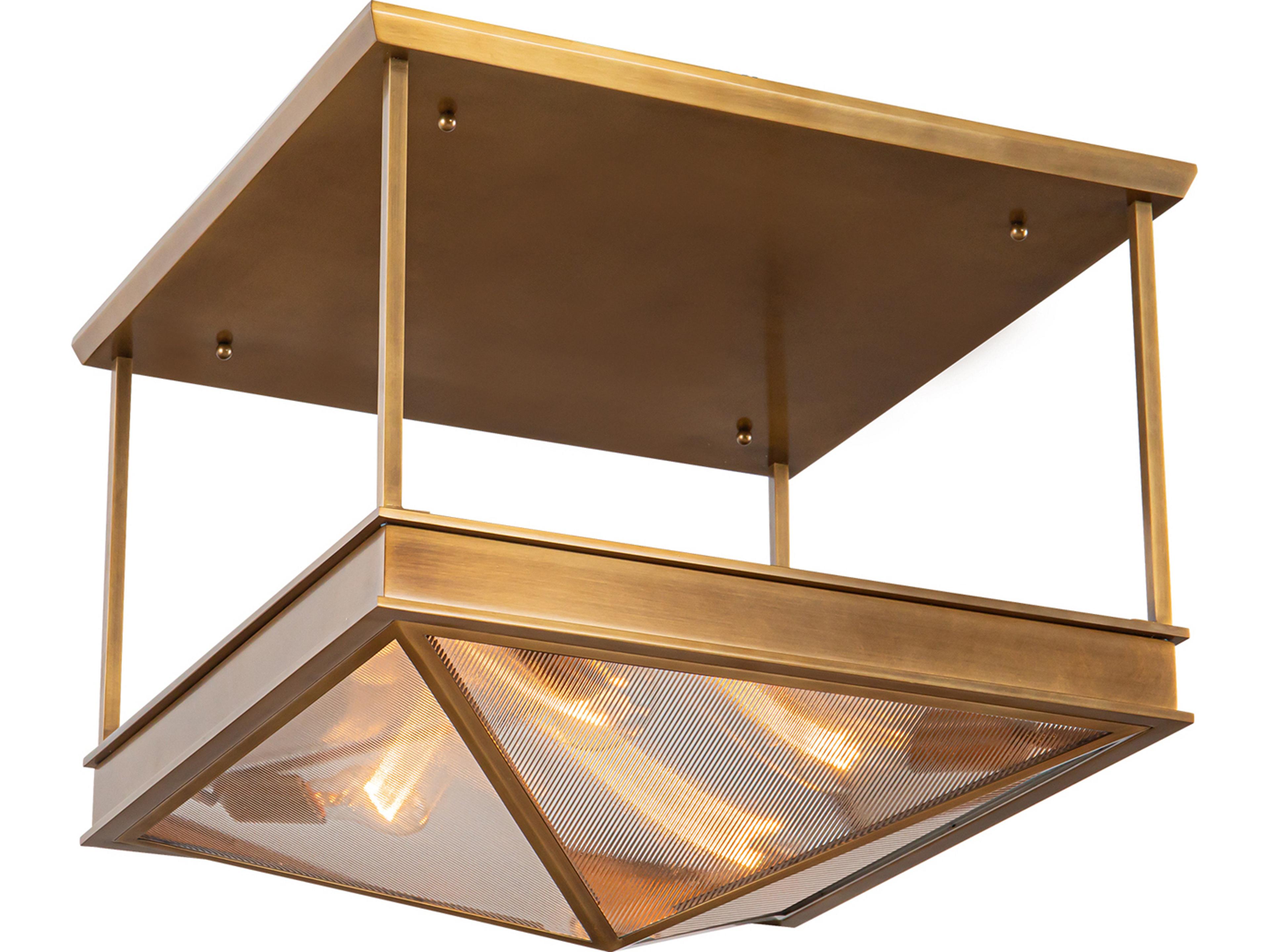 Alora Lighting Cairo 4-Light Vintage Brass Geometric Semi Flush Mount