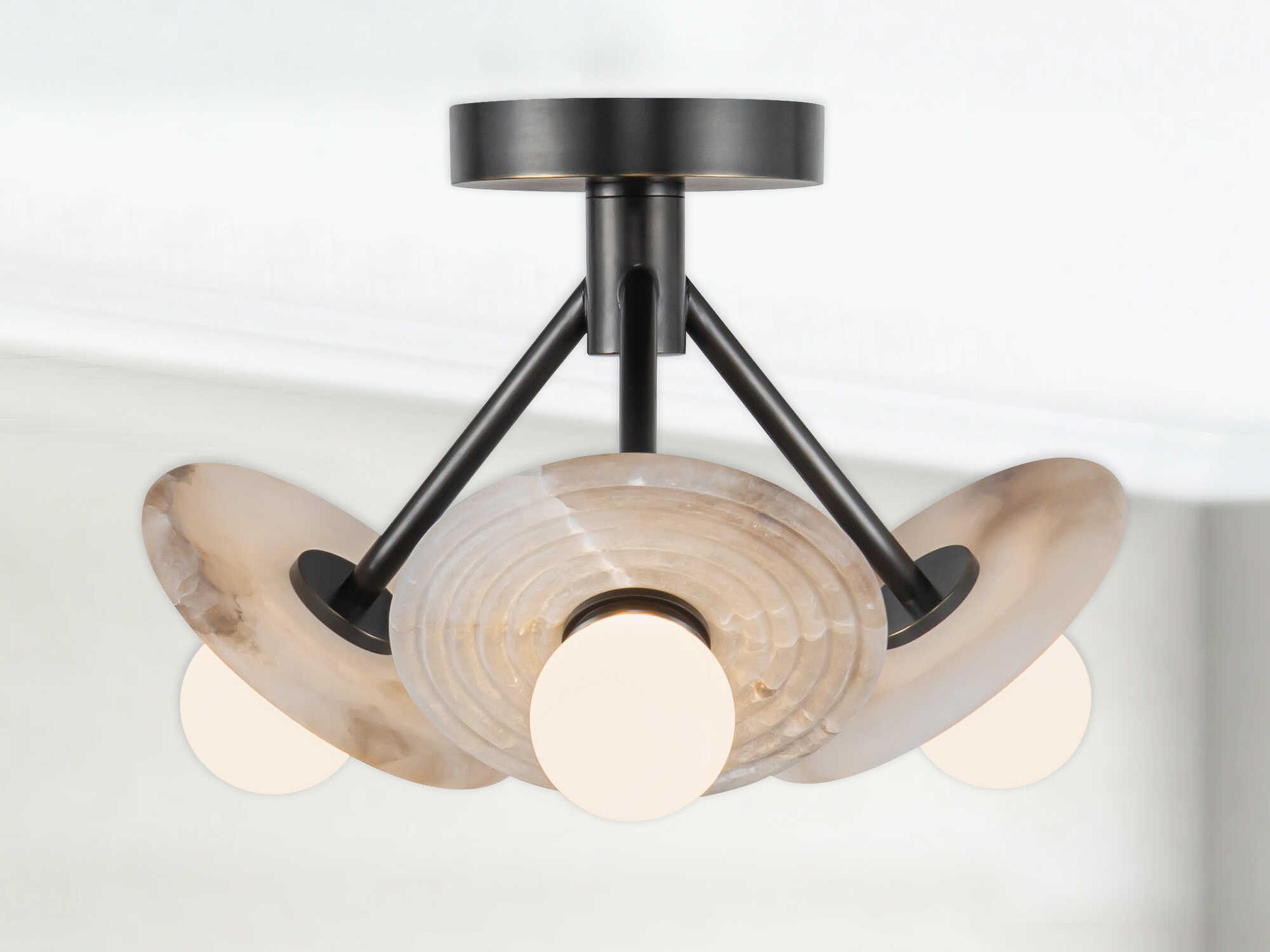 Alora Lighting Dahlia Urban Bronze Black Semi Flush Mount