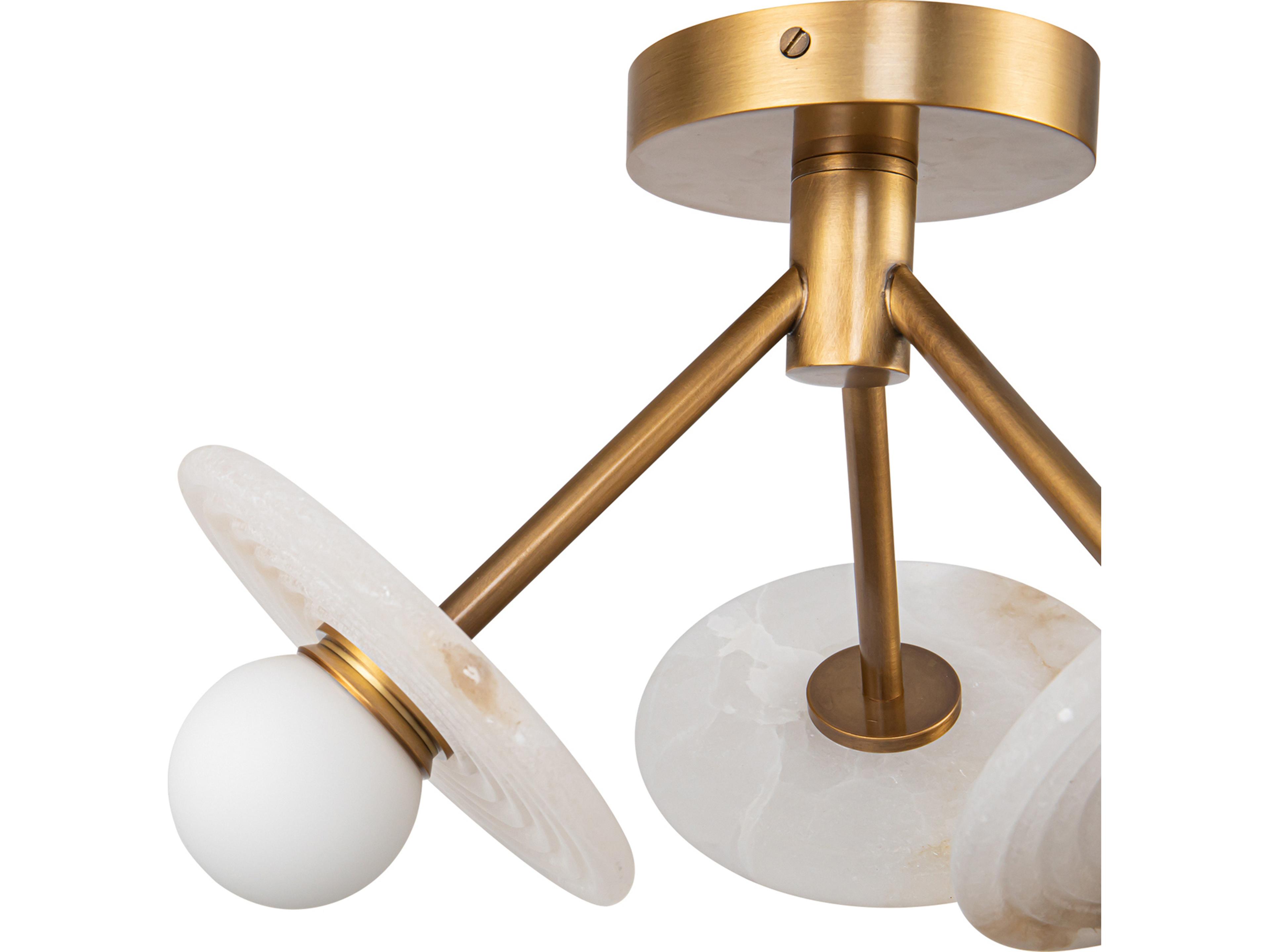 Alora Lighting Dahlia Vintage Brass Semi Flush Mount