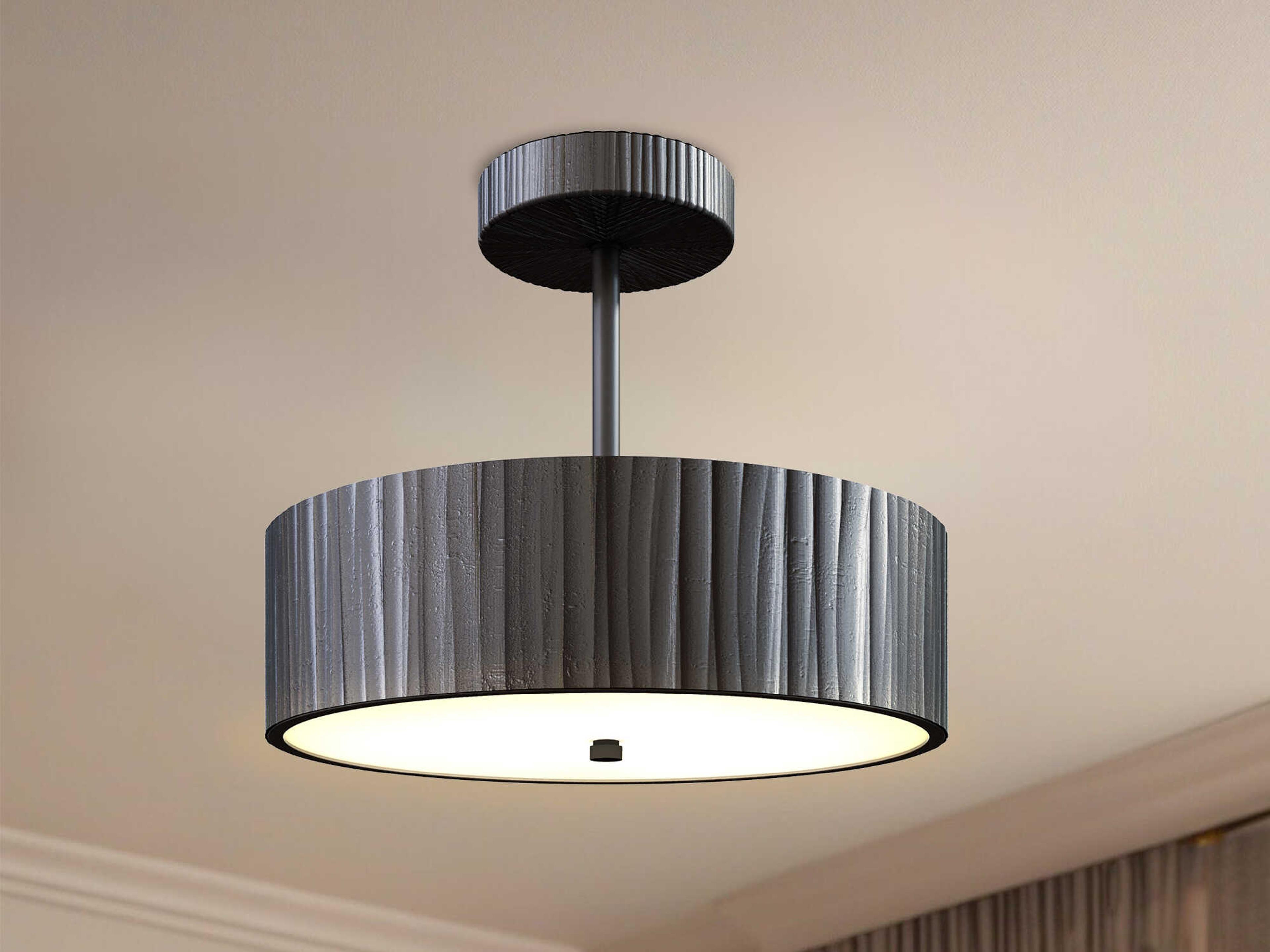Alora Lighting Kensington Urban Bronze Round Semi Flush Mount