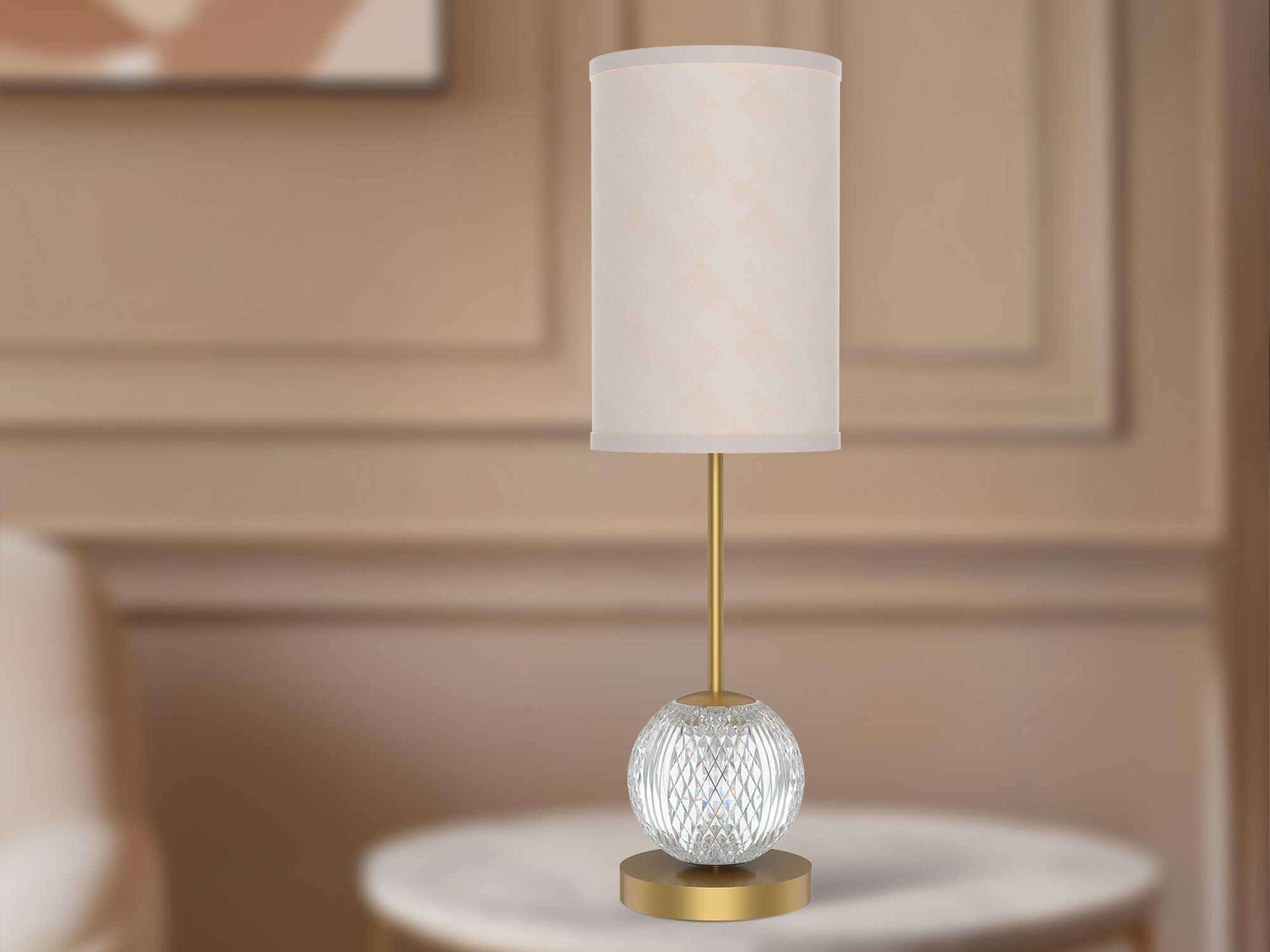 Alora Lighting Marni Natural Brass White Linen Table Lamp