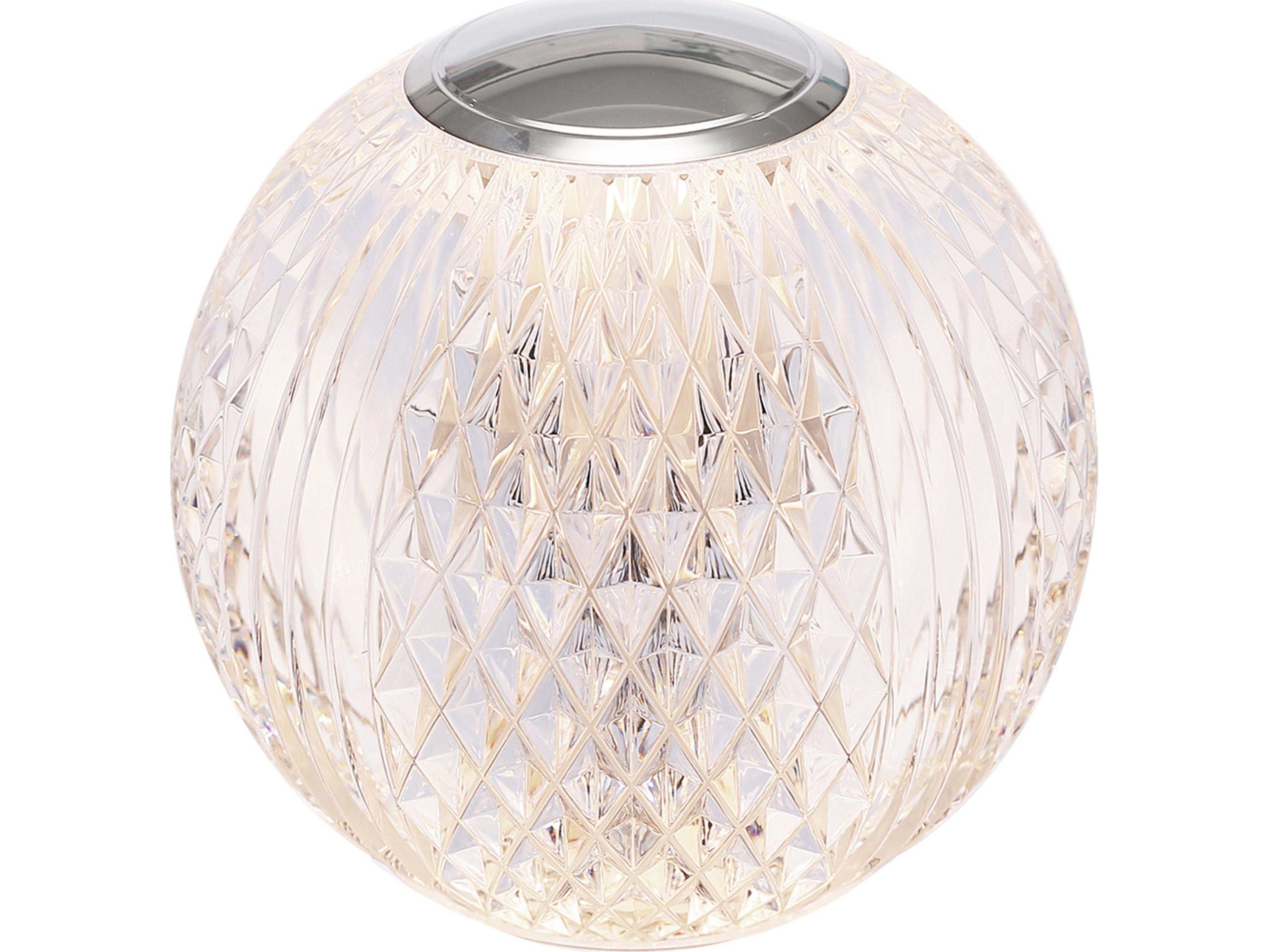 Alora Lighting Marni Polished Nickel Clear Carved Acrylic Table Lamp
