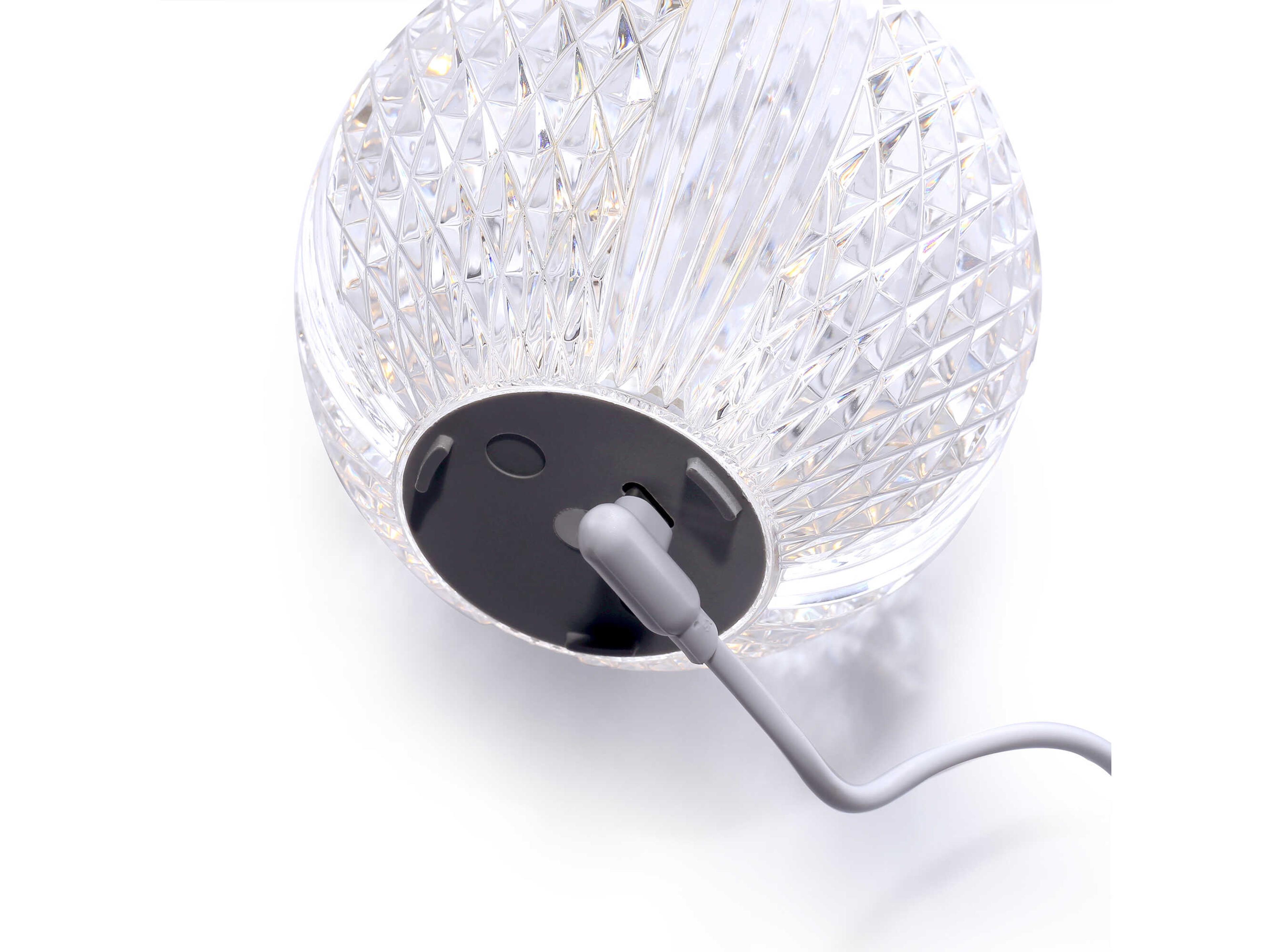 Alora Lighting Marni Polished Nickel Clear Carved Acrylic Table Lamp