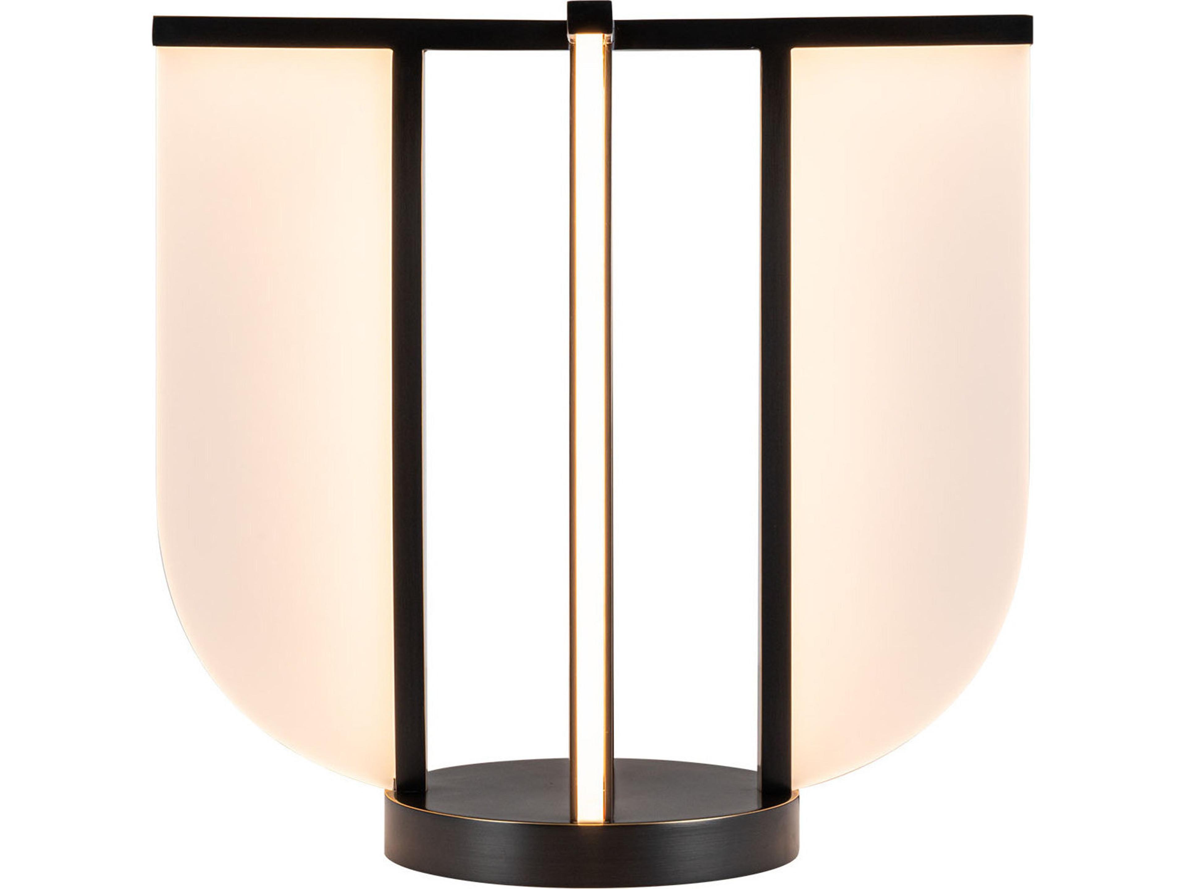 Alora Lighting Anders Urban Bronze Acrylic Light Guide Black Table Lamp