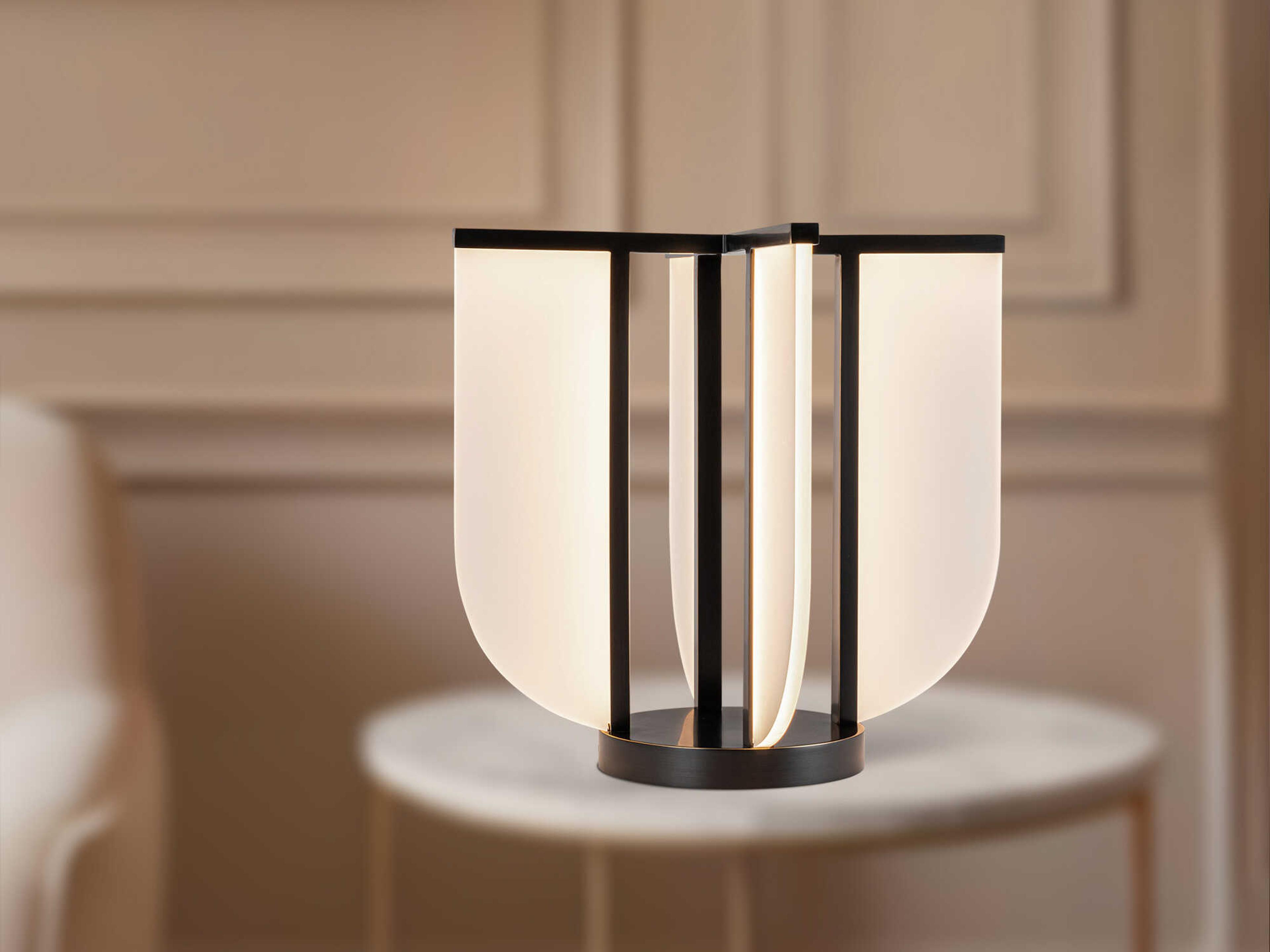 Alora Lighting Anders Urban Bronze Acrylic Light Guide Black Table Lamp