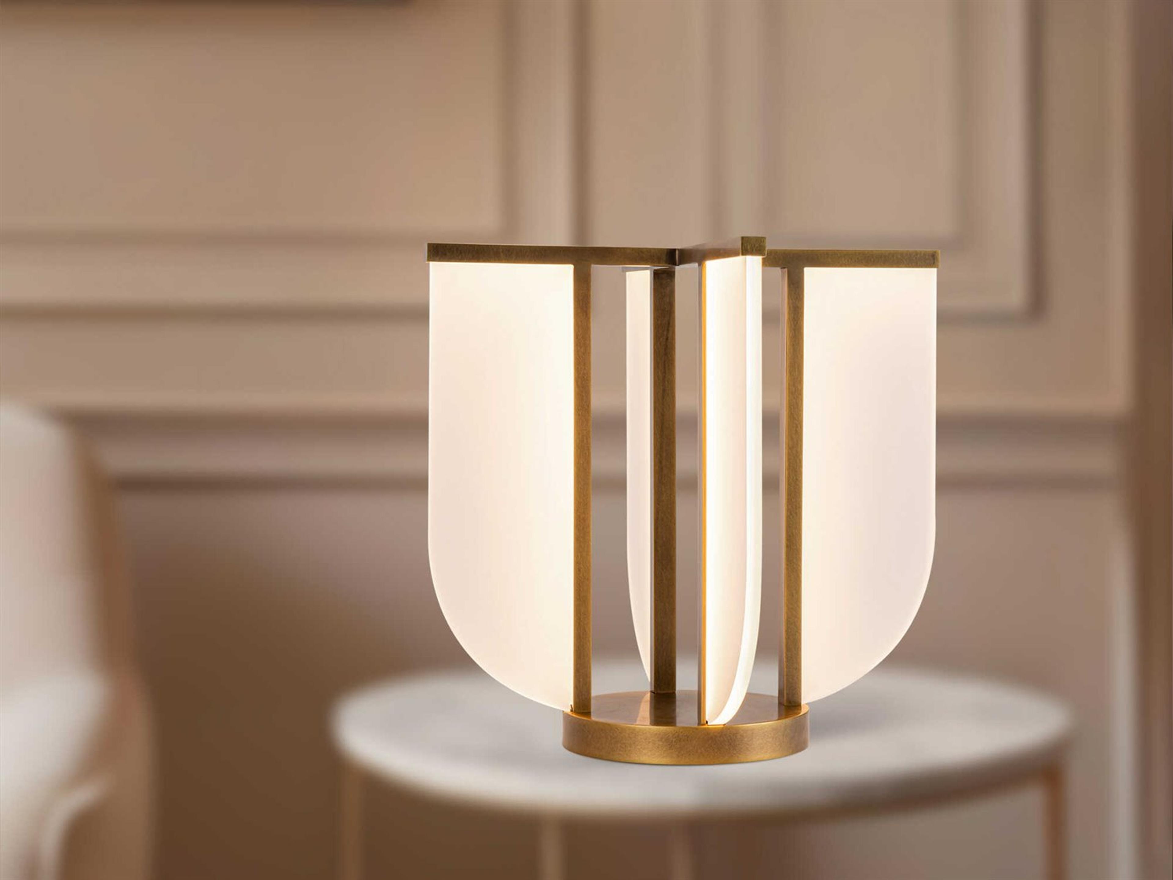 Alora Lighting Anders Vintage Brass Acrylic Light Guide Table Lamp