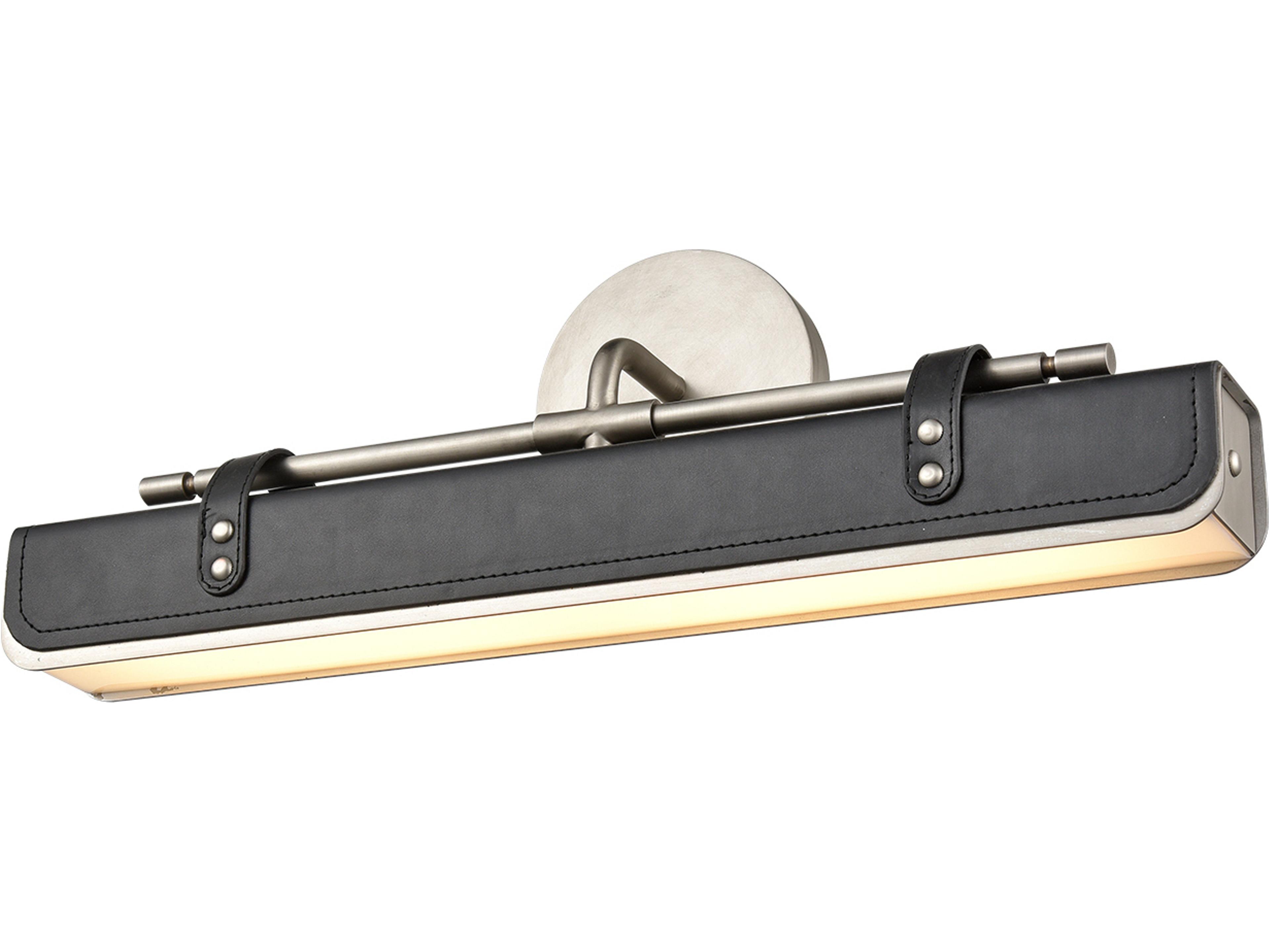 Valise Wall Sconce in Aged Nickel and Tuxedo Leather