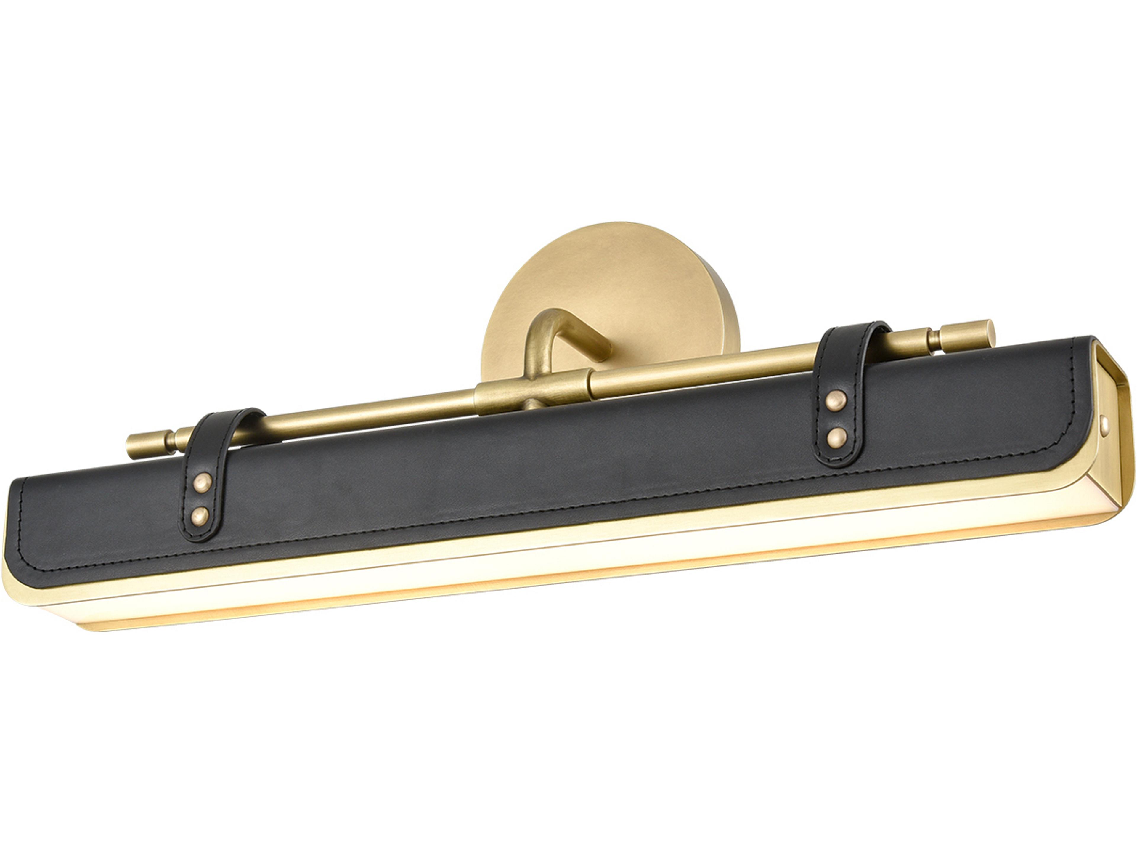 Valise Wall Sconce in Vintage Brass and Tuxedo Leather