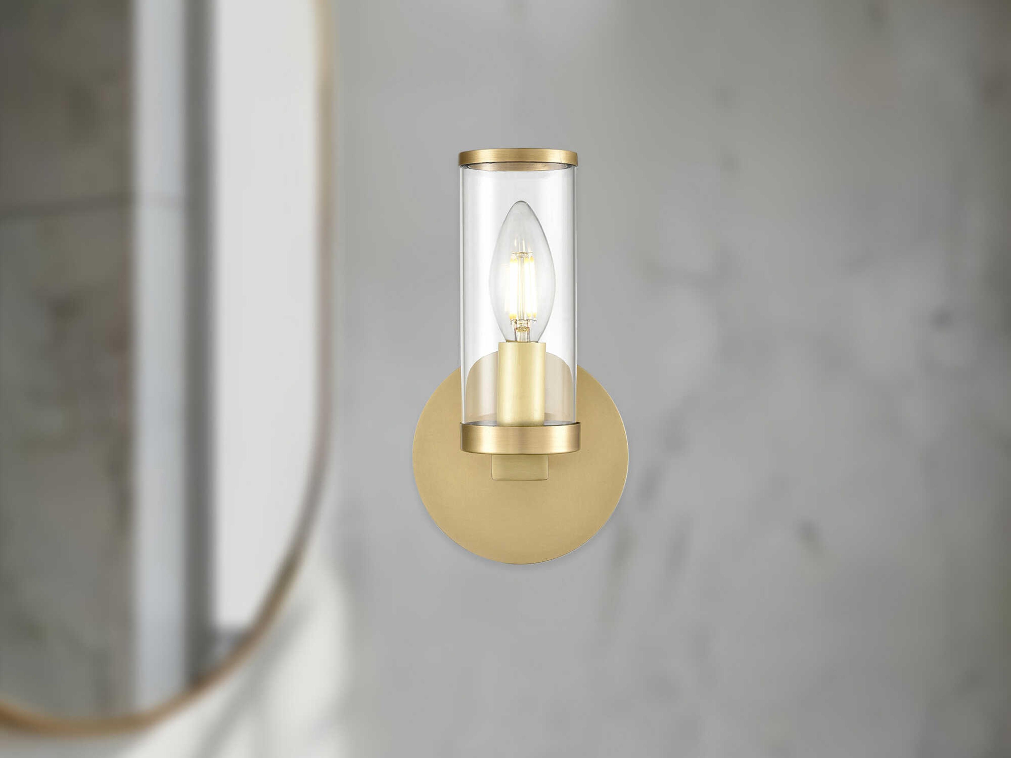 Alora Lighting Revolve 1-Light Natural Brass Wall Sconce