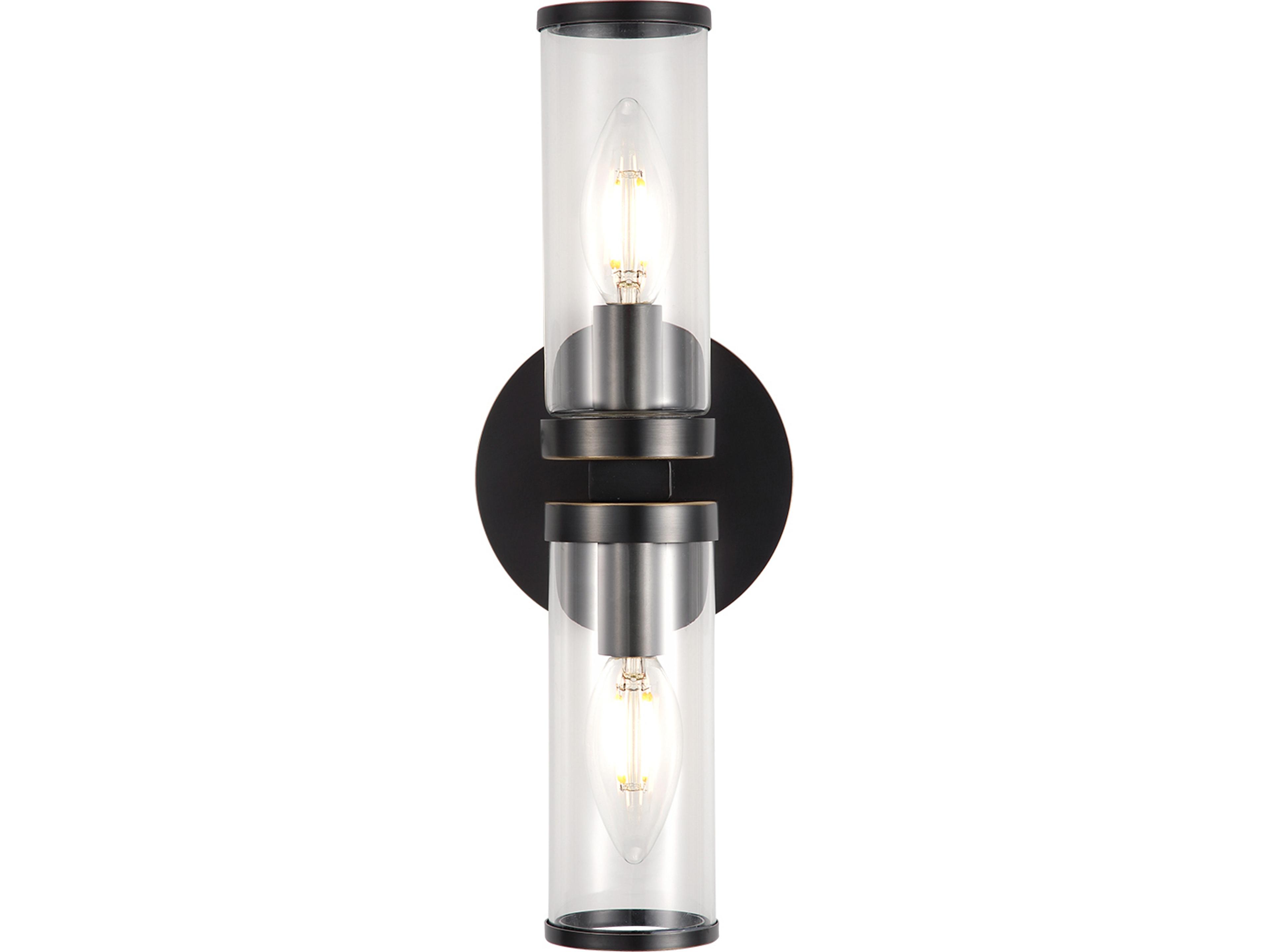 Revolve Wall Sconce in Urban Bronze Clear Glass