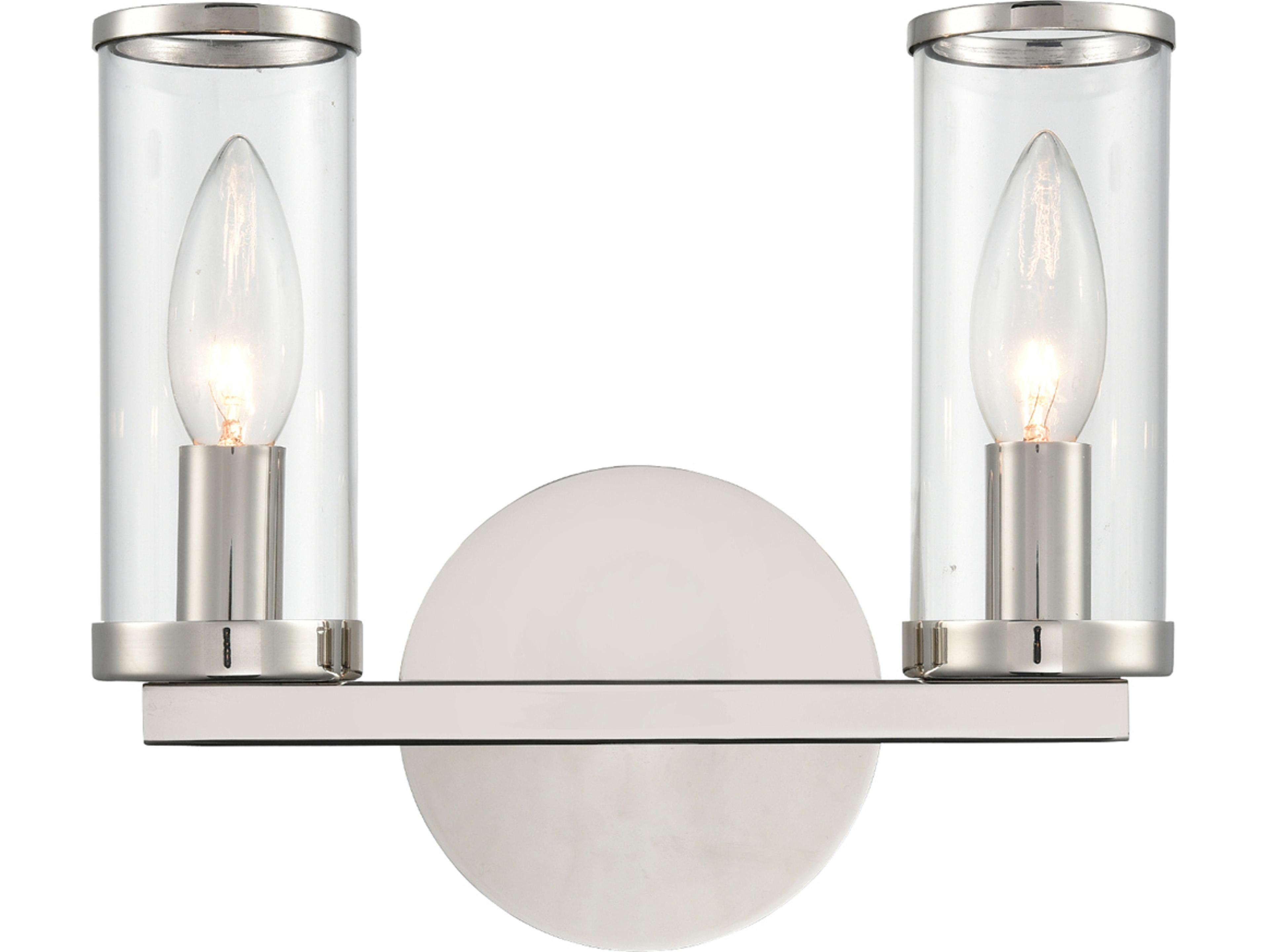 Revolve Two-Light Vanity Light in Polished Nickel