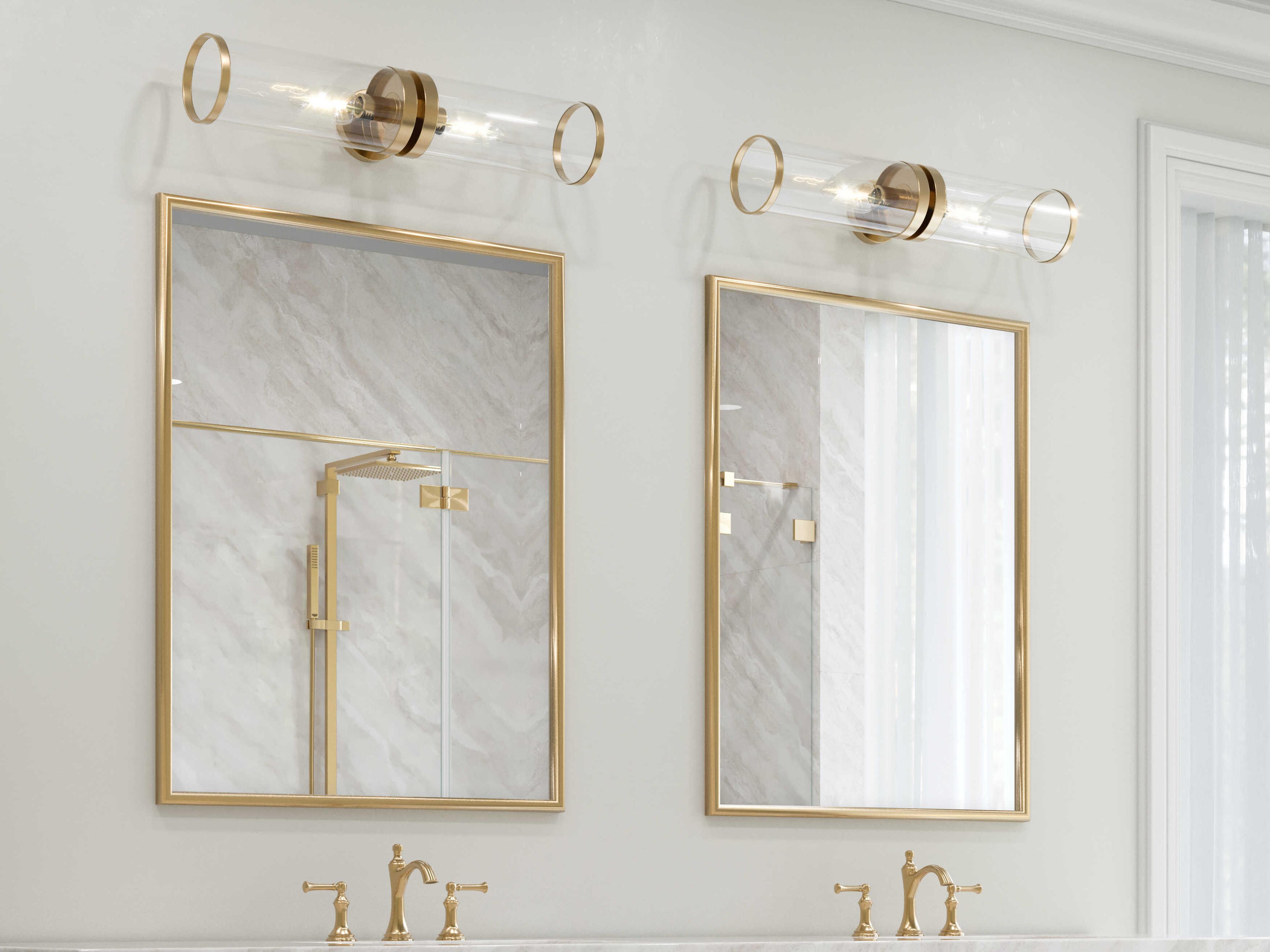 Alora Lighting Revolve-II 2-Light Natural Brass Wall Sconce