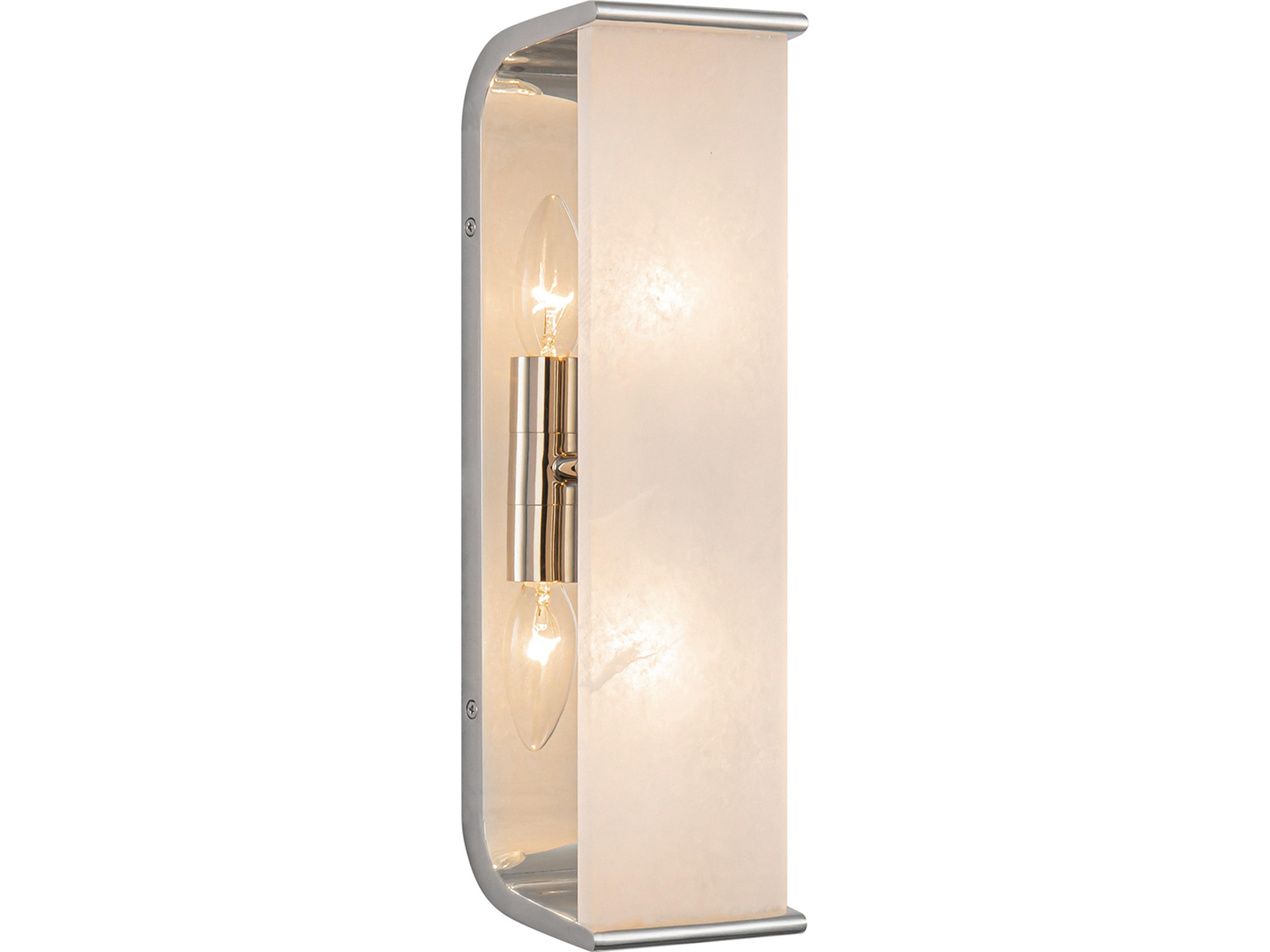 Abbott Wall Sconce in Polished Nickel and Alabaster
