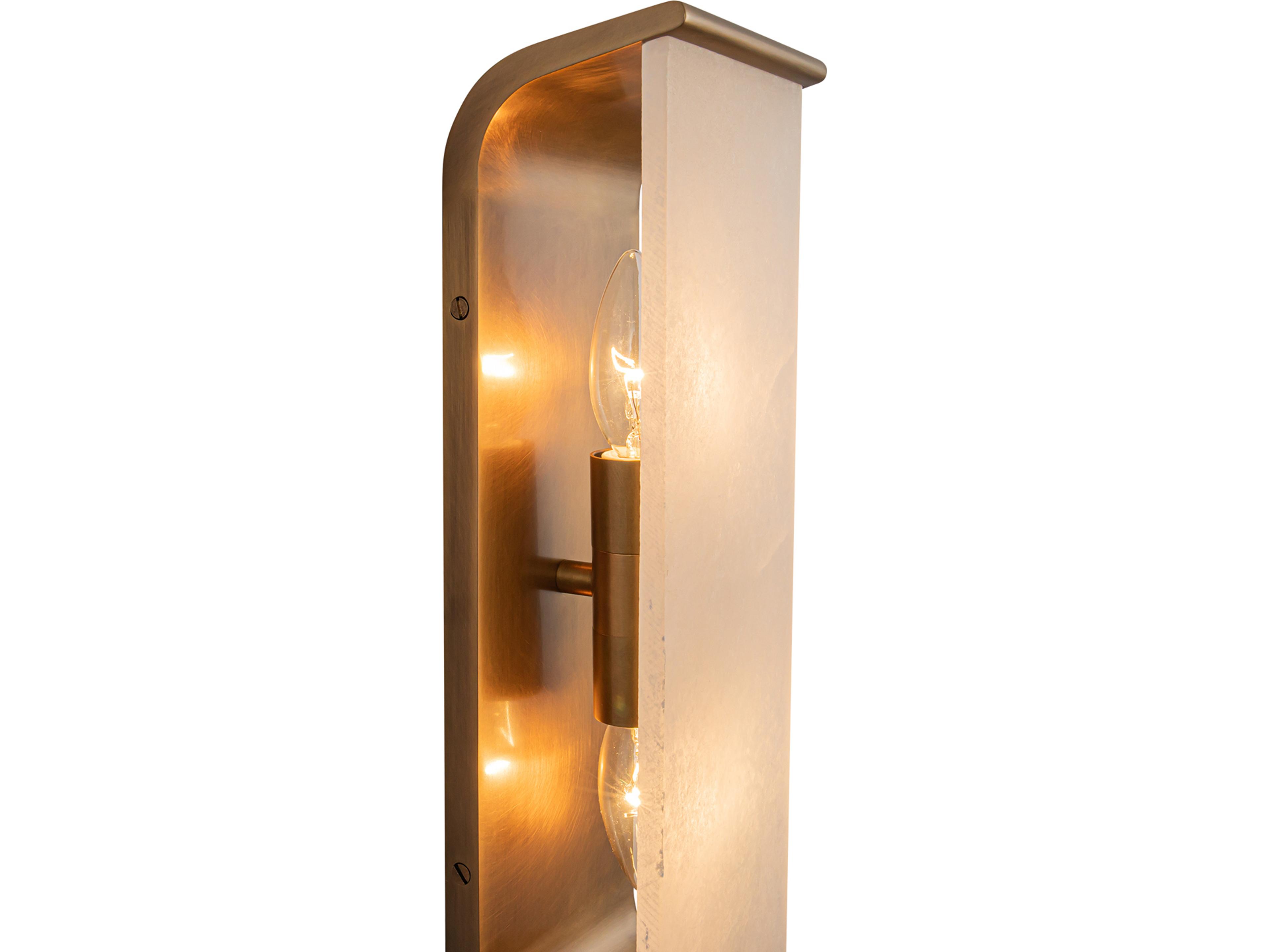 Alora Lighting Abbott 2-Light Vintage Brass Wall Sconce