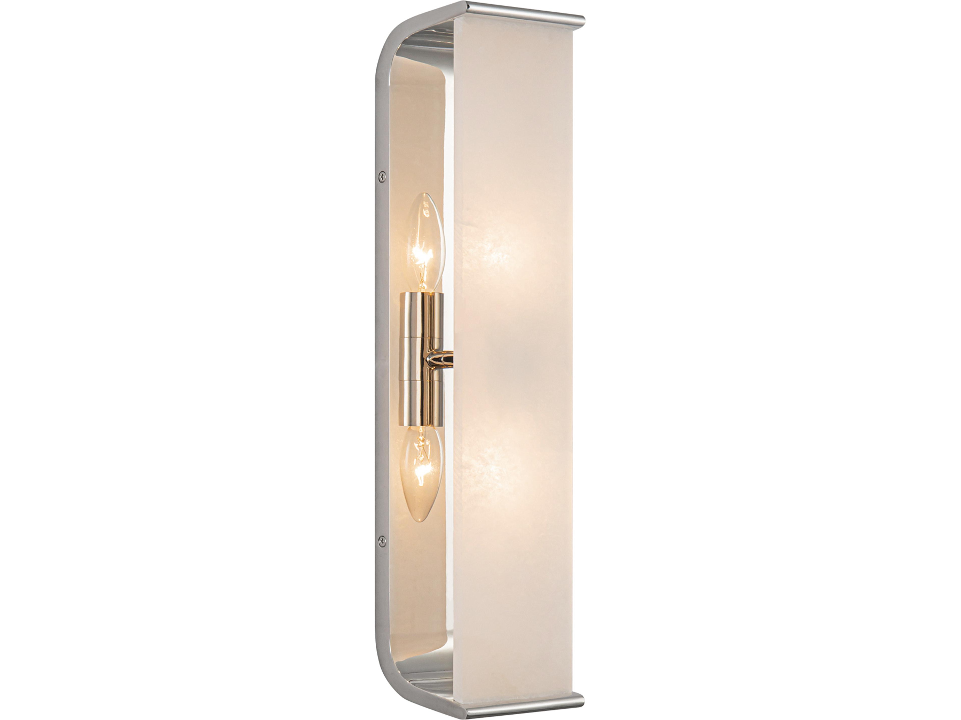 Abbott Wall Sconce Polished Nickel Alabaster