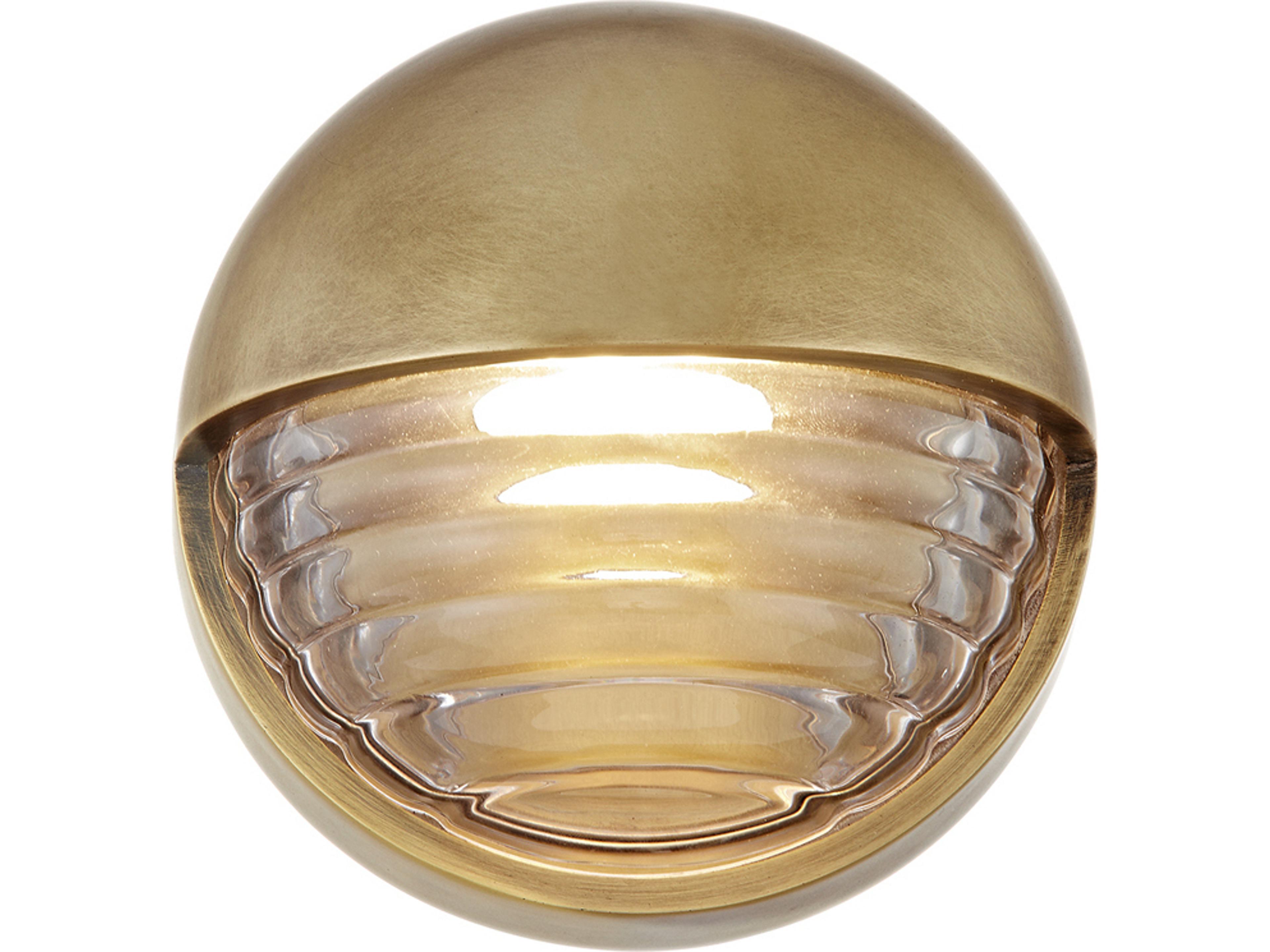 Palais Wall Sconce in Vintage Brass with Ribbed Glass