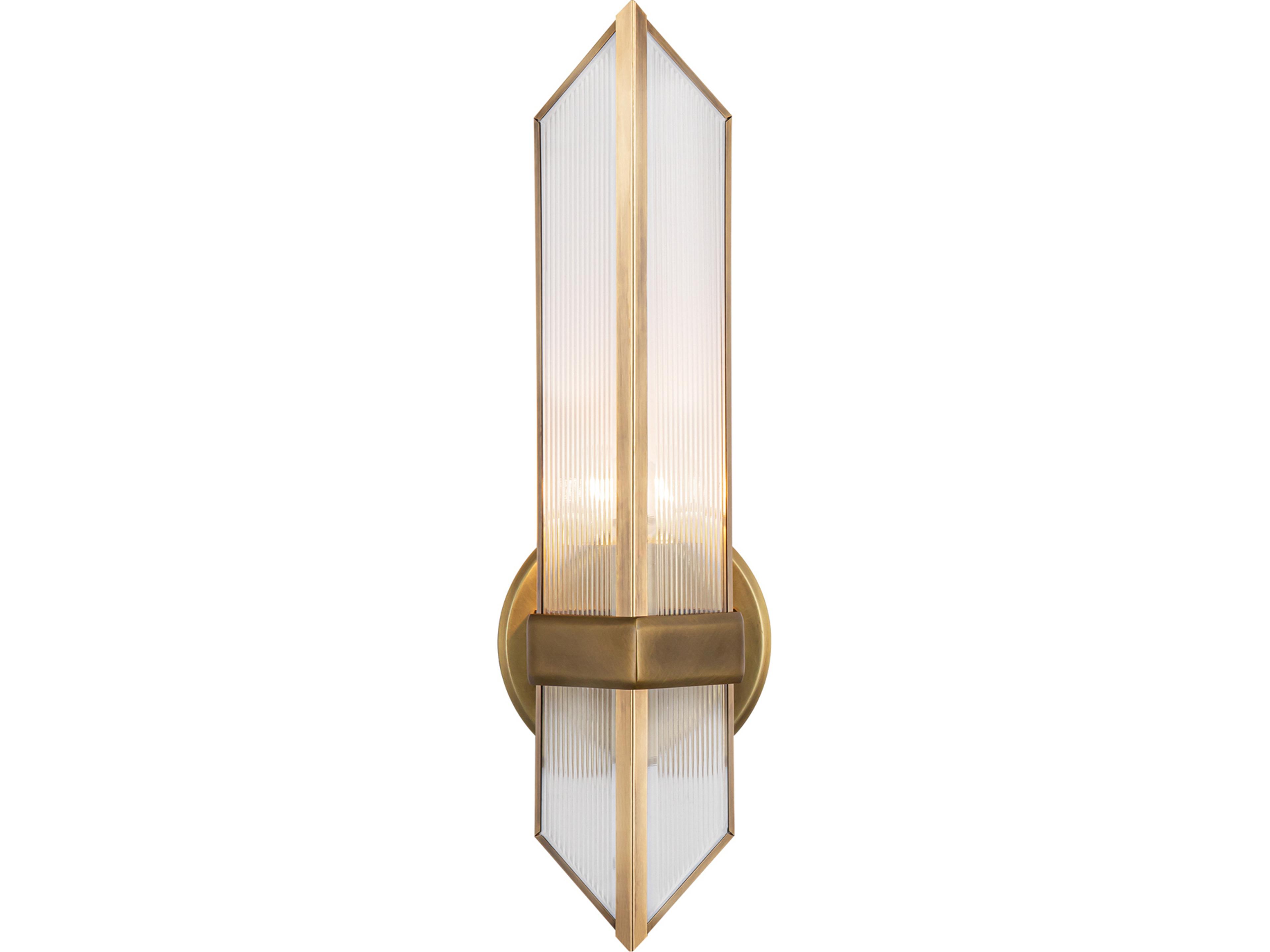Cairo Wall Sconce in Vintage Brass and Ribbed Glass