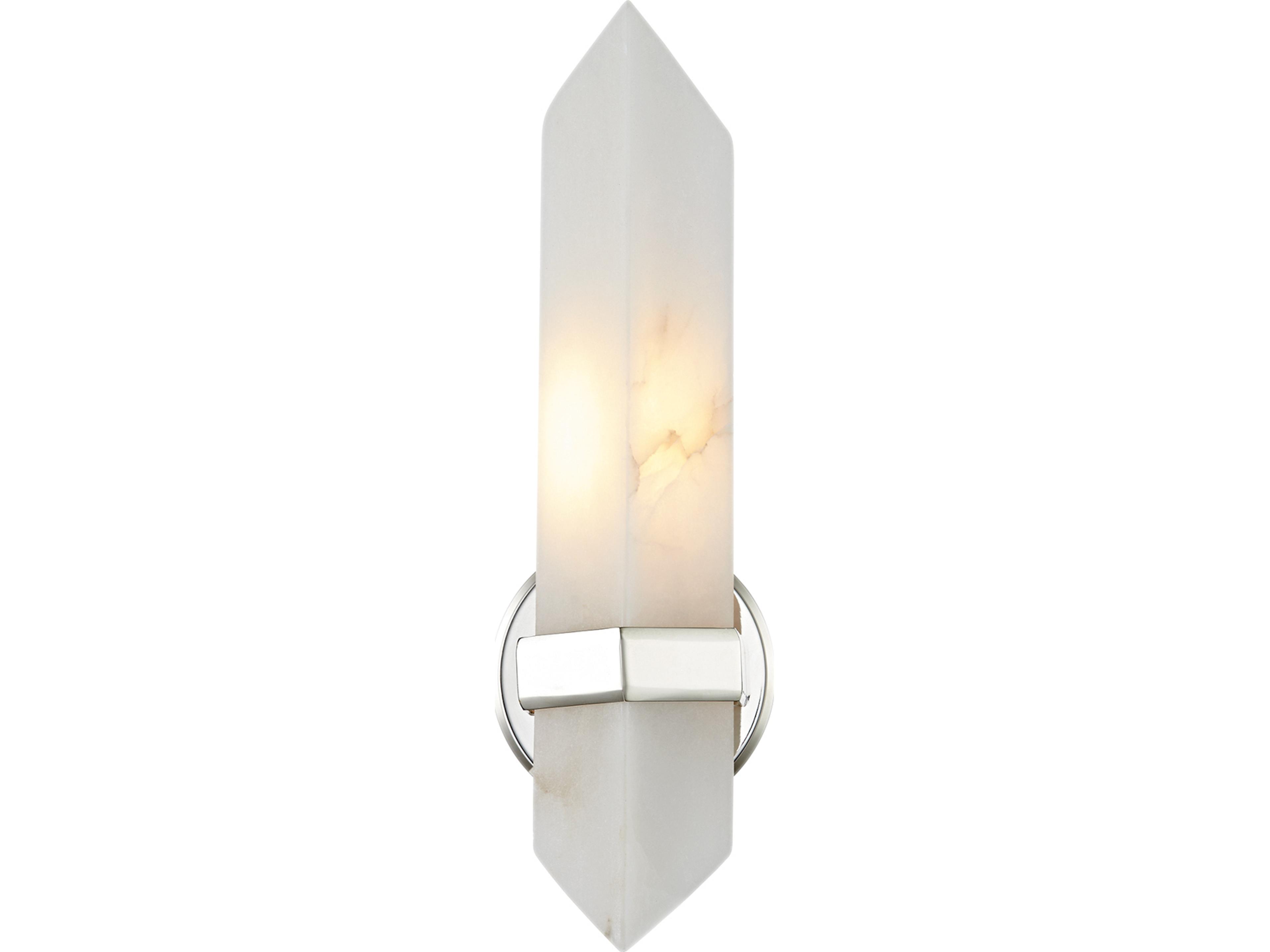 Valencia Wall Sconce Polished Nickel Alabaster