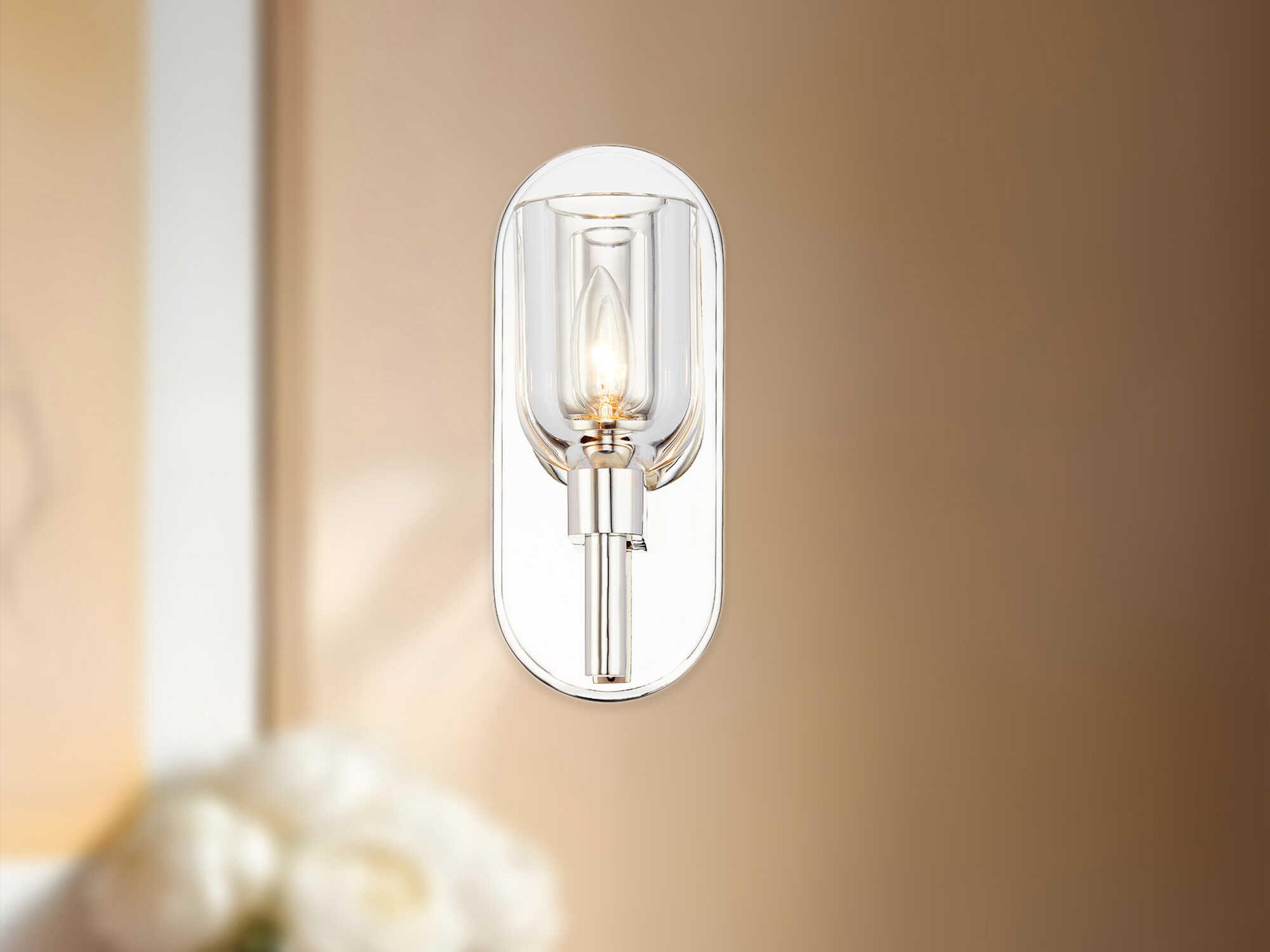 Alora Lighting Lucian 1-Light Polished Nickel Wall Sconce