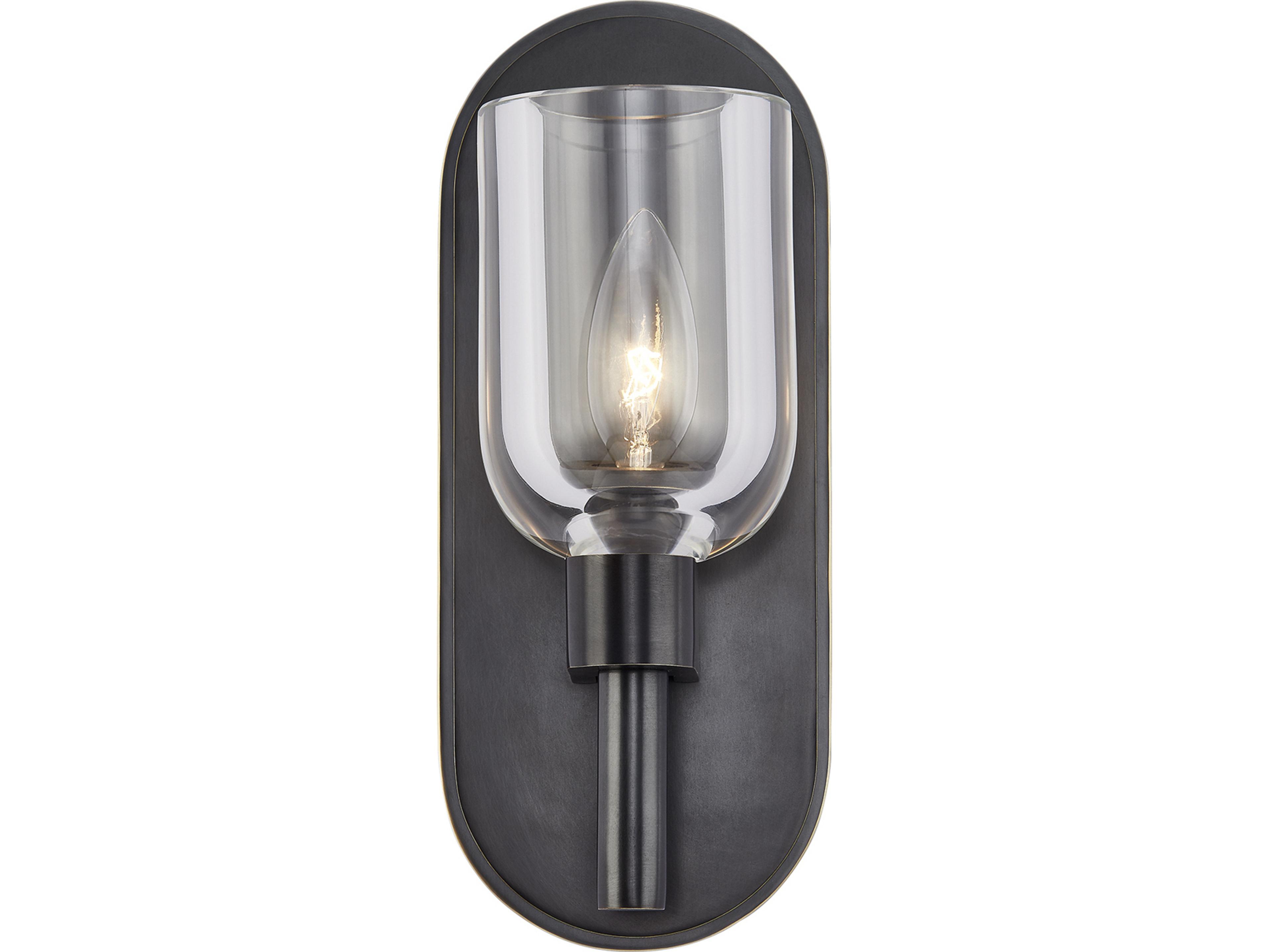 Lucian Wall Sconce in Urban Bronze with Clear Crystal