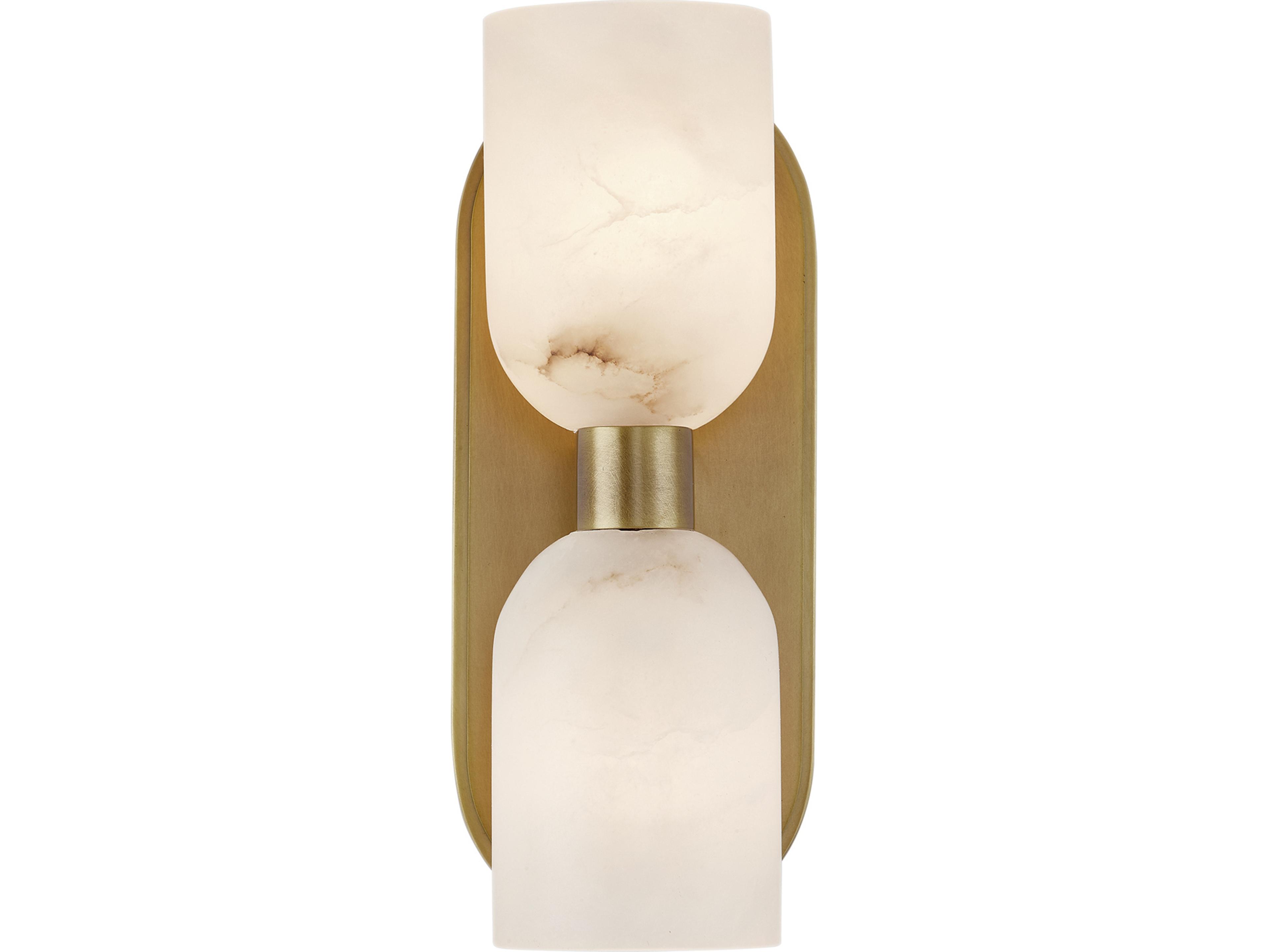 Lucian Two Light Vanity Light in Vintage Brass