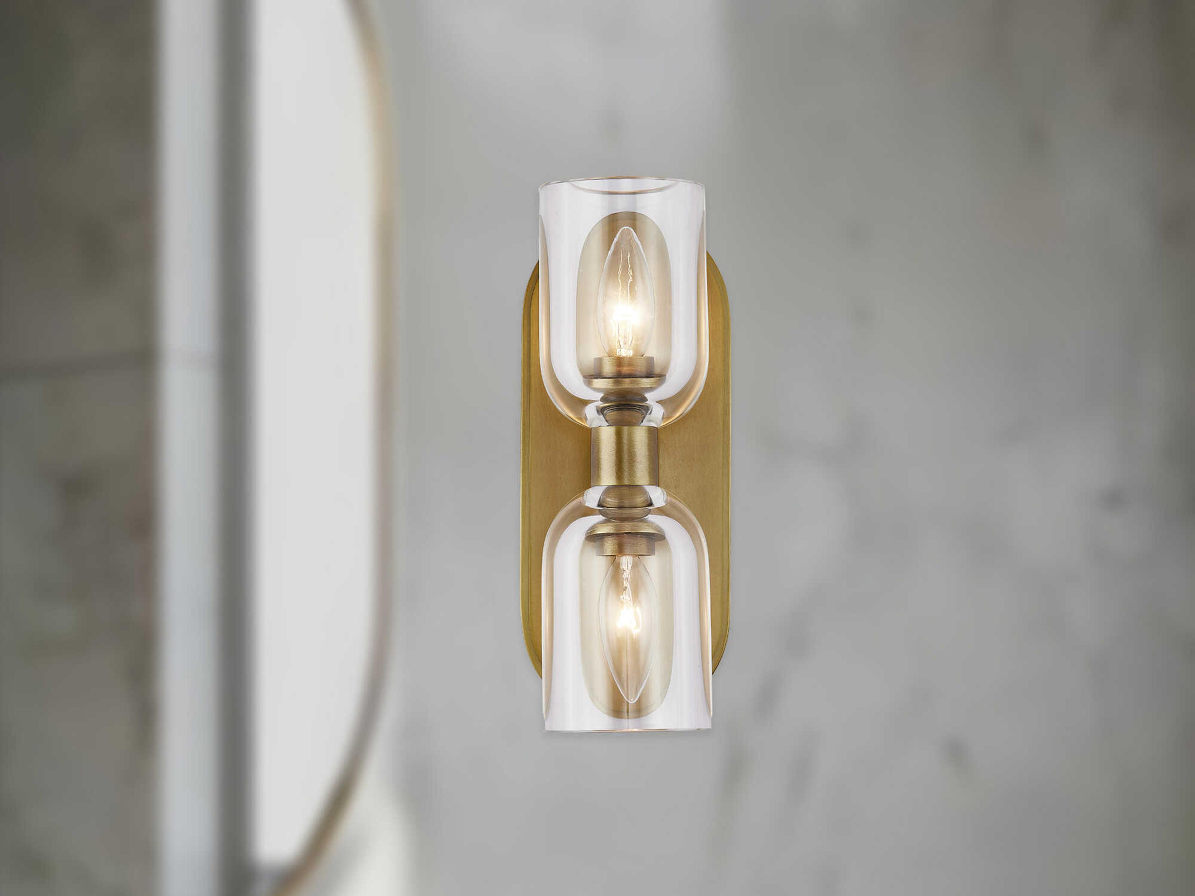 Alora Lighting Lucian 2-Light Vintage Brass Wall Sconce