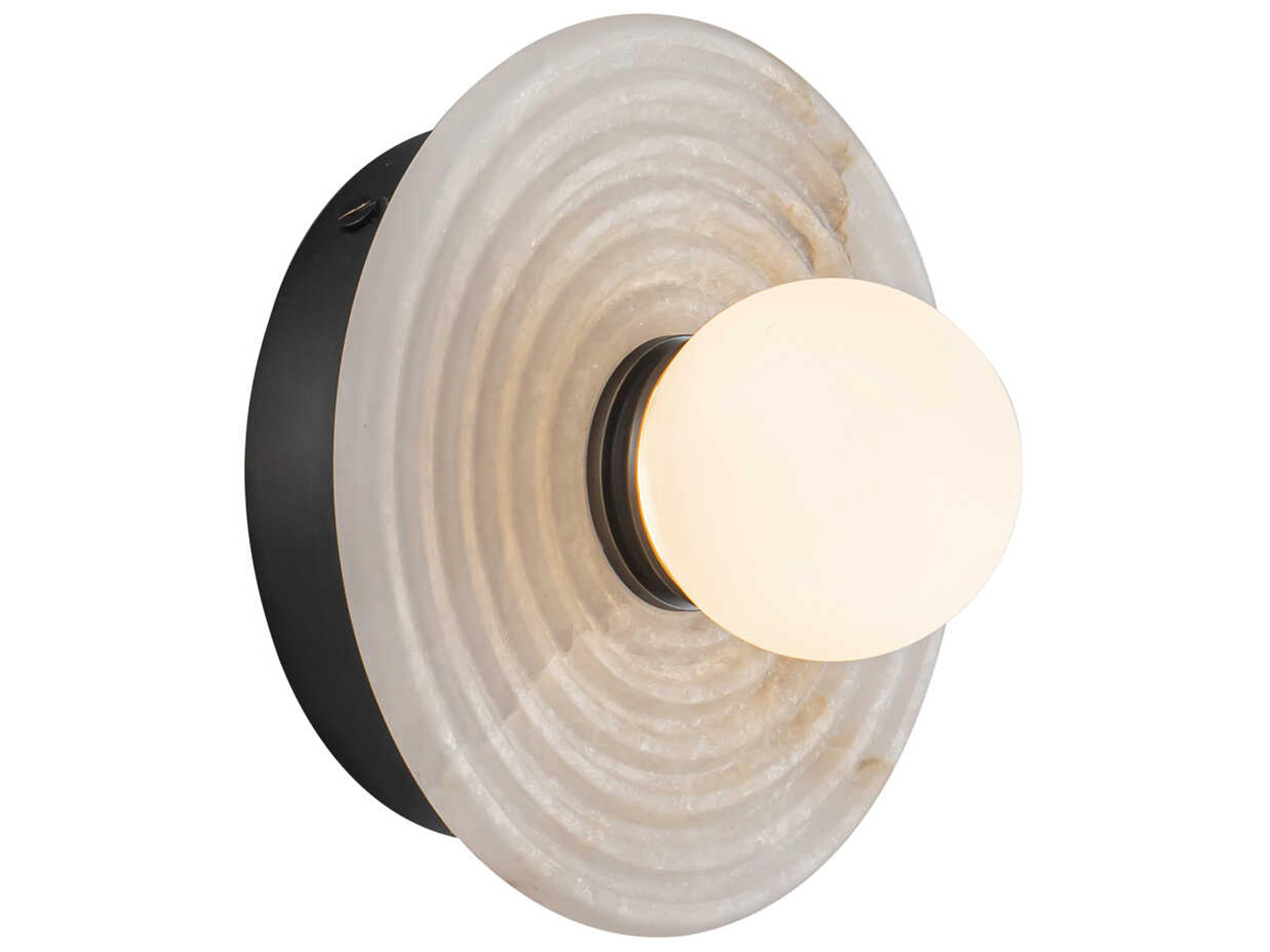 Dahlia Wall Sconce in Urban Bronze and Alabaster