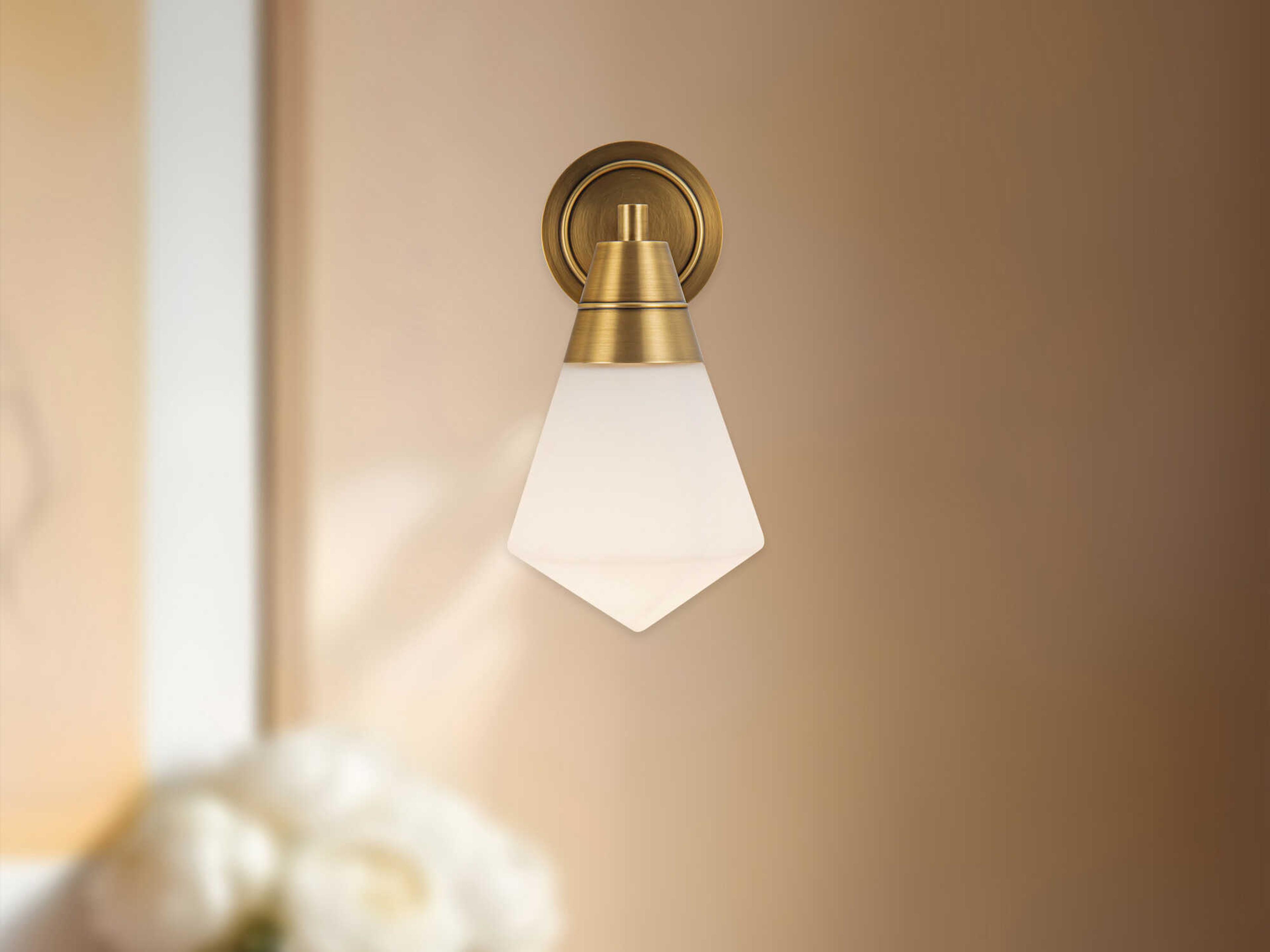 Alora Lighting Willard 1-Light Vintage Brass Wall Sconce