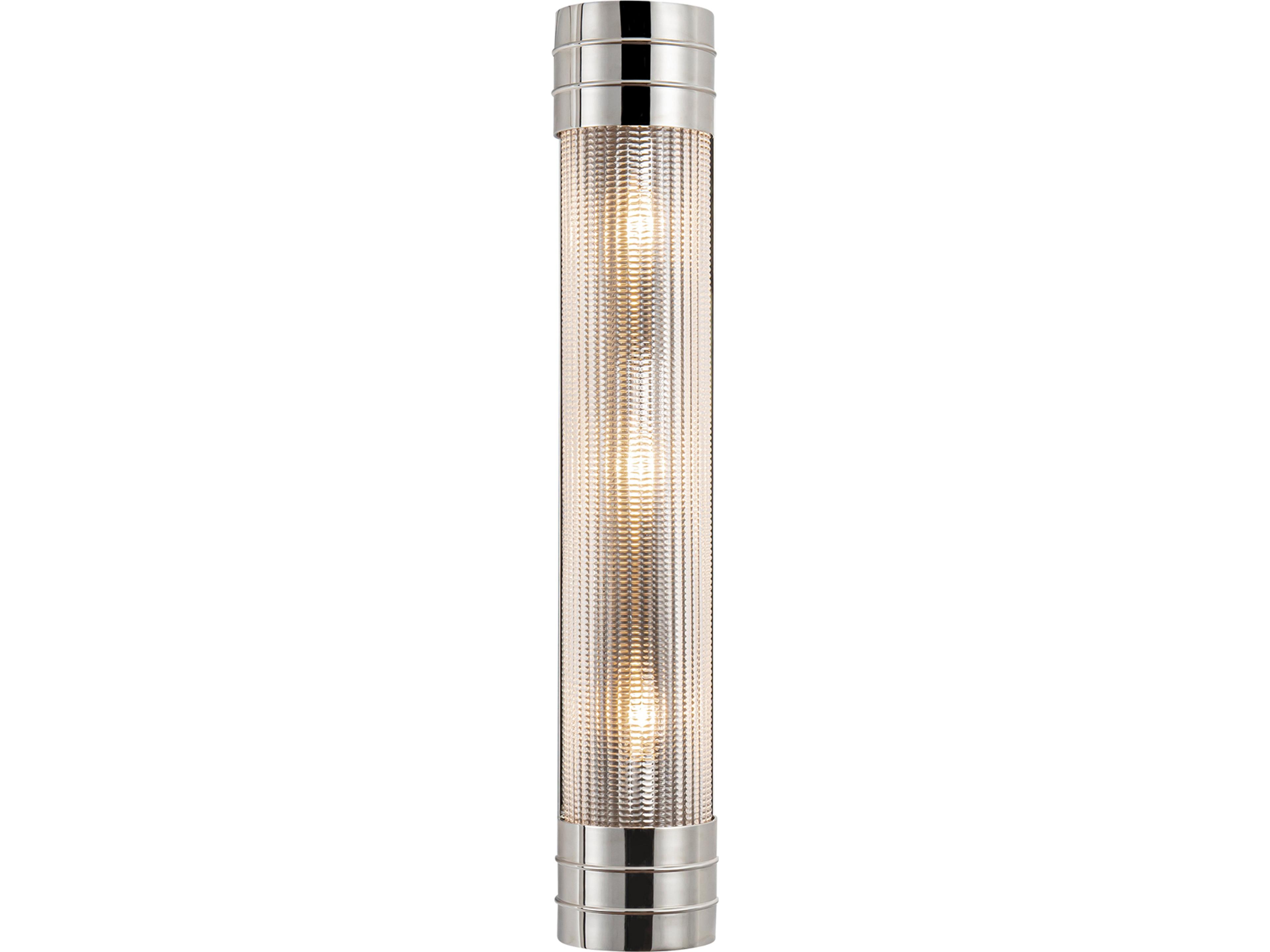 Willard Three Light Vanity in Polished Nickel with Prismatic Glass