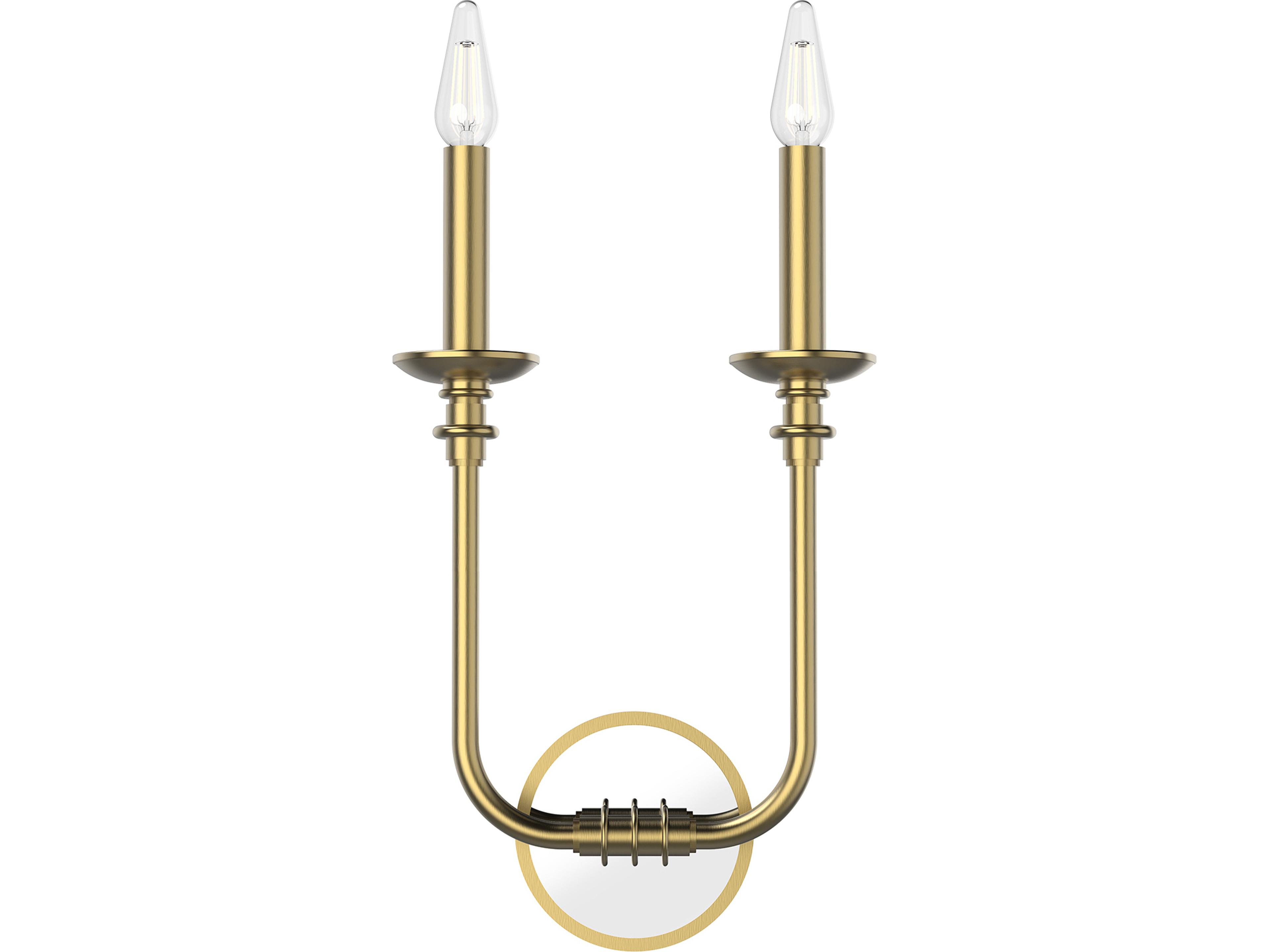 Alora Lighting Peabody 2-Light Vintage Brass Wall Sconce