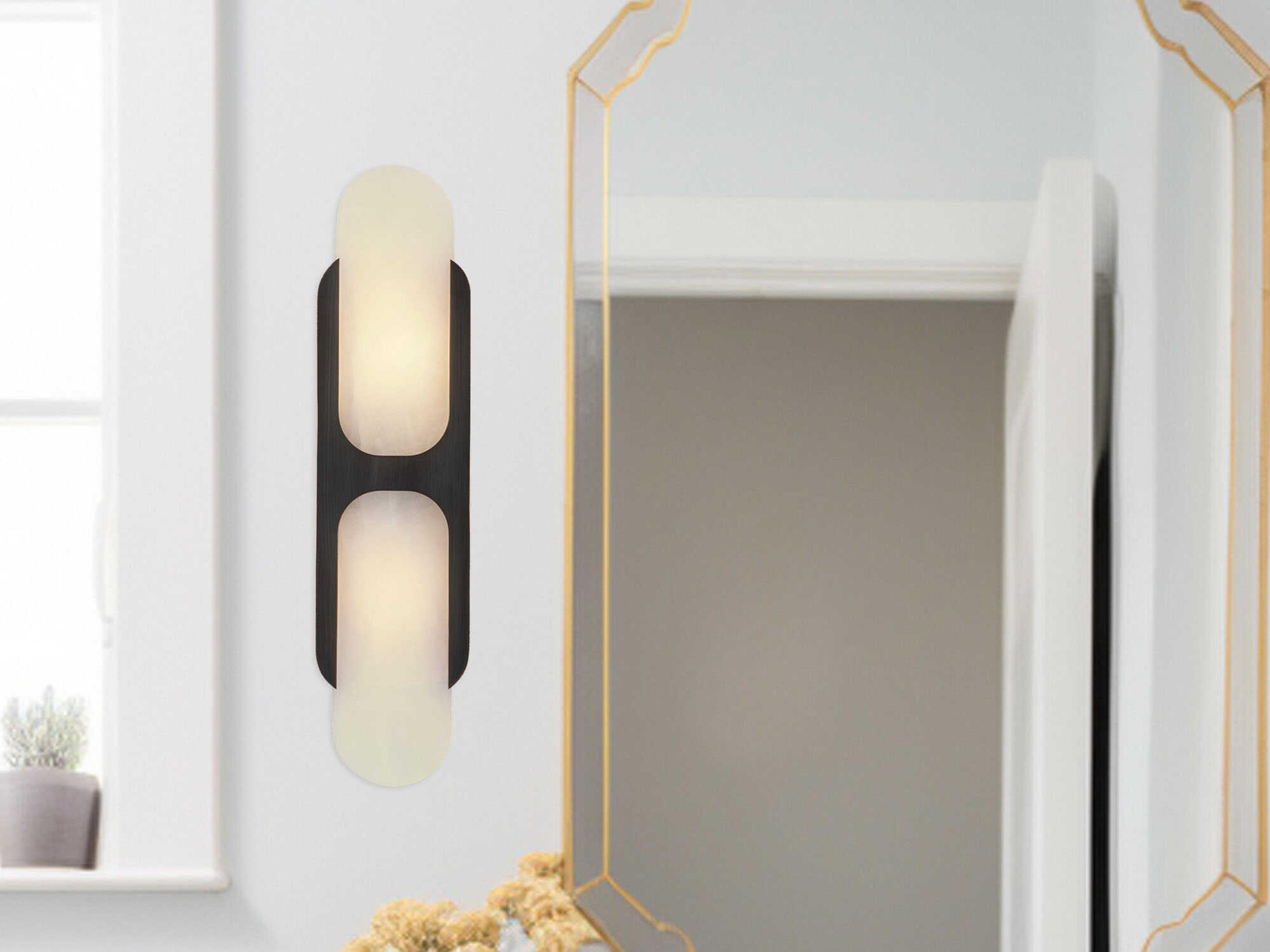 Alora Lighting Odin 2-Light Urban Bronze Black Wall Sconce